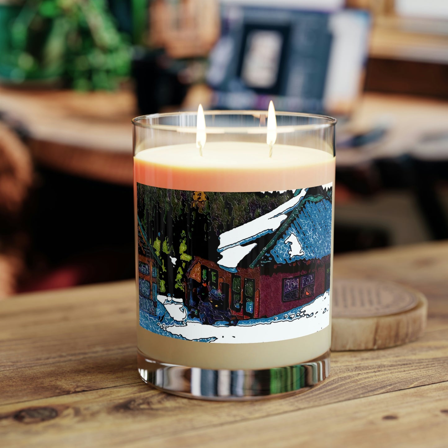 Scented Candle - Full Glass, 11oz ... "A Rider Passeth-Through-It" ... Colors Galore & A Bit Of Impressionism ... Original Works. Winter 2021. Central Idaho. Rendering Time: 12 Hours ...