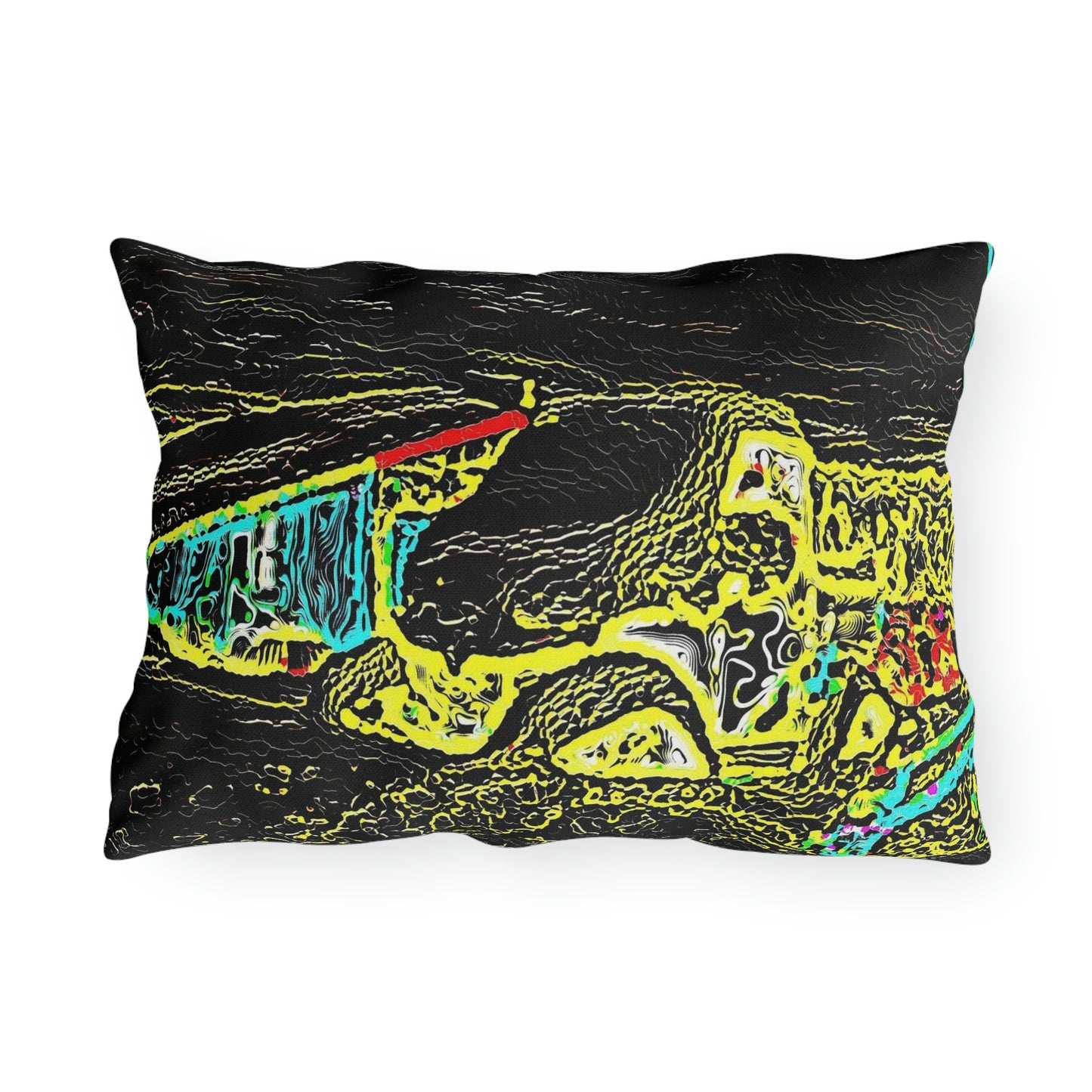 Outdoor Pillows ...  "Snow Vehicle In Snow Storm At-Rest" ... Circa 12Mar23 ... Central Idaho ... 18-Hours Rendering Time: Original Works ...
