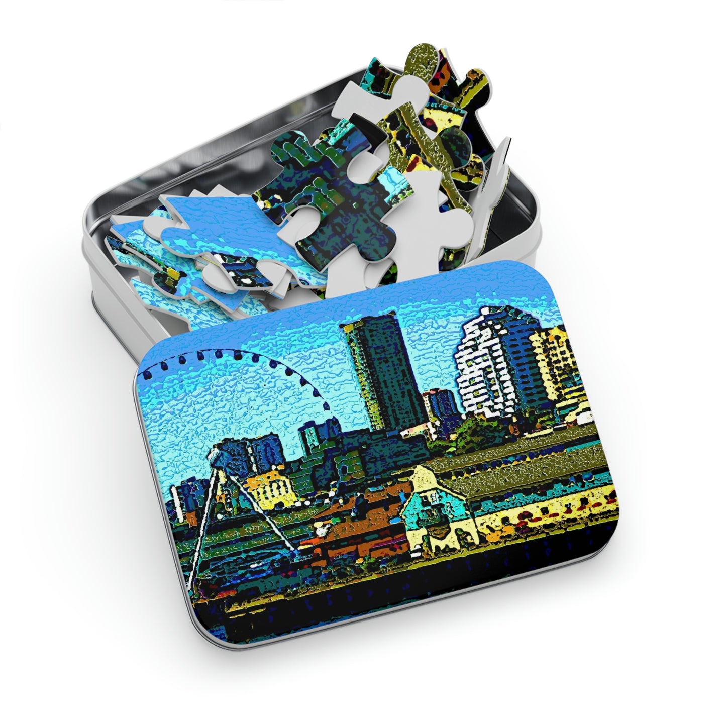 Jigsaw Puzzle (30, 110, 252, 500,1000-Piece) ... That Classic Wheel ... 'Seattle's Wheel' ... & An Old Classic Waterside Vendors ...  'Family Archives' ... Original Works ...