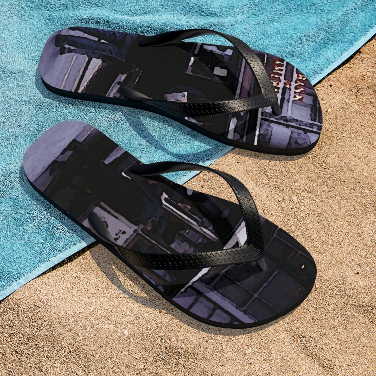 Unisex Flip-Flops ... San Francisco ... 'Rice-A-Roni-A-San Francisco Treat' ... "A Cable Car Classic" ... Family Archives: 1973 ... Original Works ...