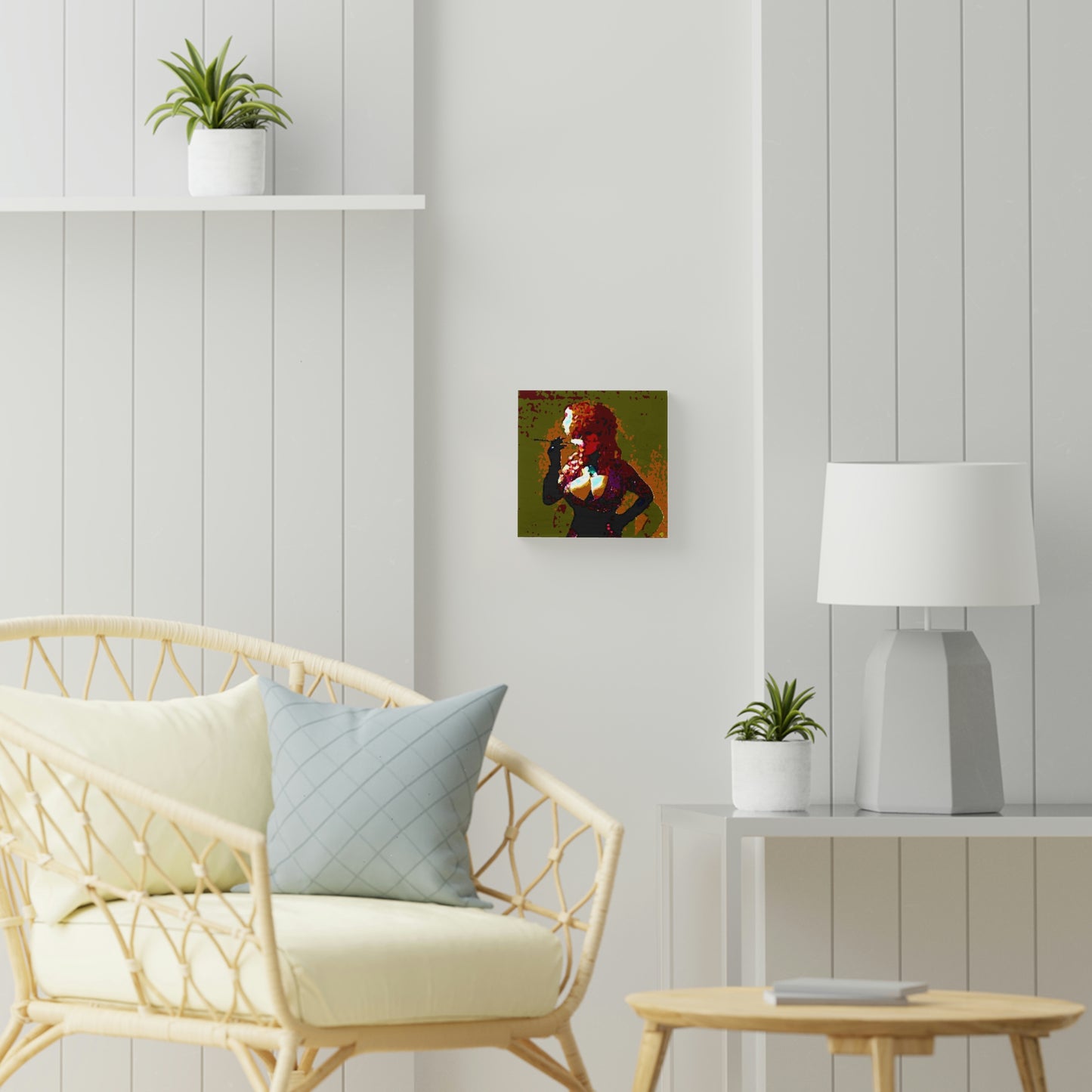 Wood Canvas ...  A Colleague Overseas ... 'Enjoying A Fag' ... Original Works ... "April Fools 2023" ... Hot-Tranny-Smoke ...