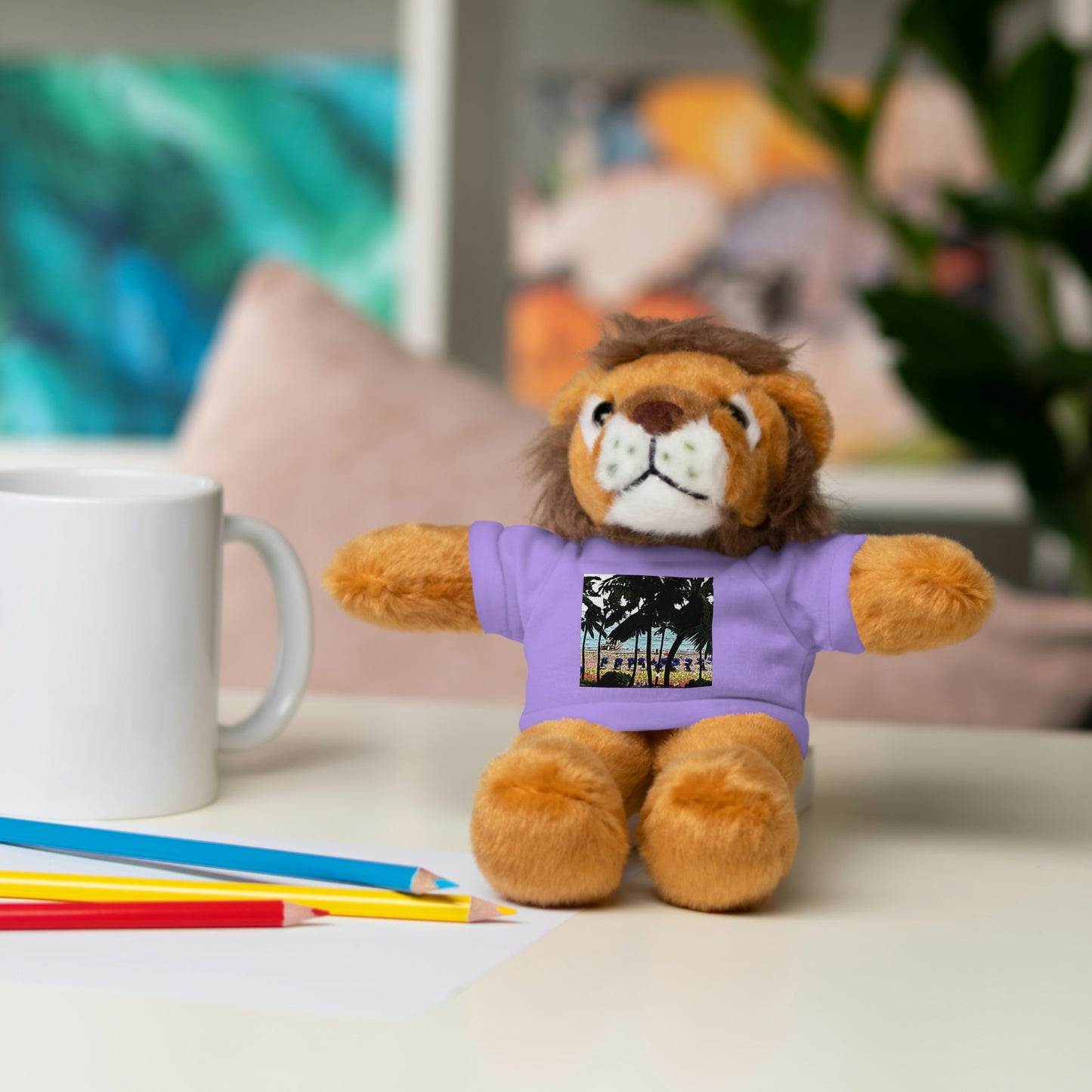 Stuffed Animals with Tee ... "A Beautiful Beach Amongst The Palms" ... The Outrigger Waikiki, Honolulu, Oahu ... Original Works ...