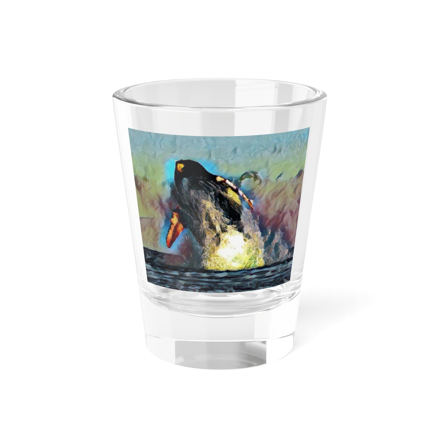 Shot Glass, 1.5oz ... An Extraordinary Humpback Breach ... 'With Explosive Energy' ... Family Archives (KPH) ... Circa: 21st Century. Maui, HI ... Original Works ...