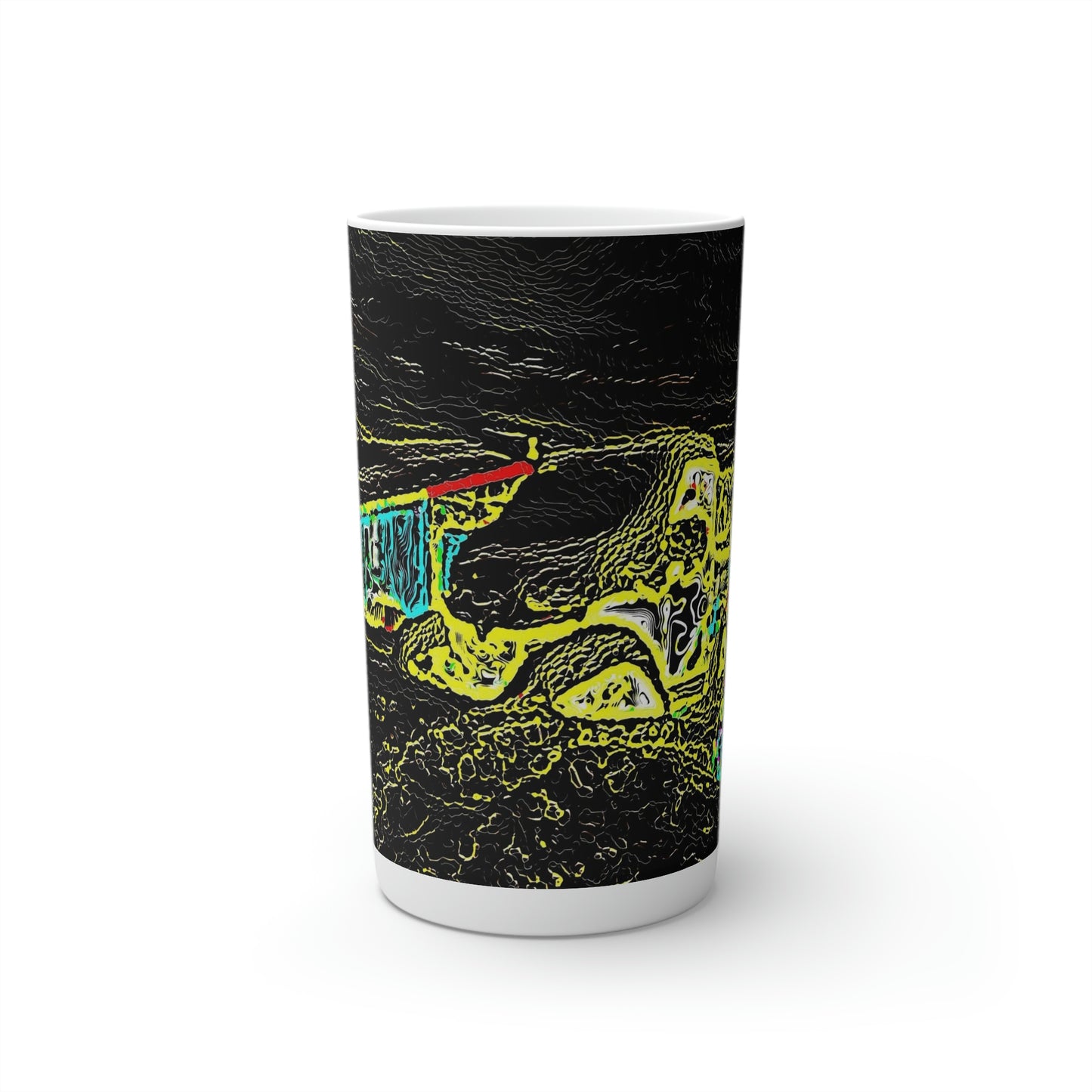 Conical Coffee Mugs (3oz, 8oz, 12oz) ... "Snow Vehicle In Snow Storm At-Rest" ... Circa 12Mar23 ... Central Idaho ... 18-Hours Rendering Time: Original Works ...
