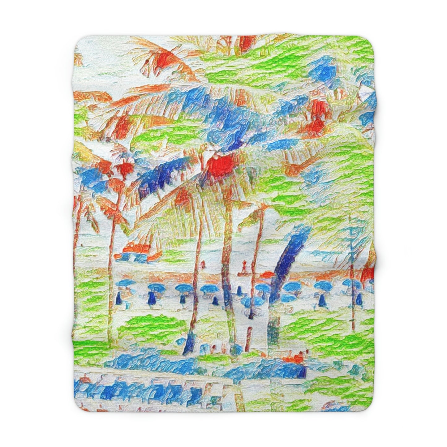 Sherpa Fleece Blanket ... "The Royal Hawai'ian: Waikiki Beach_Beach" ... Honolulu, HI ... October 2014 (Halloween) ... Original Works ...