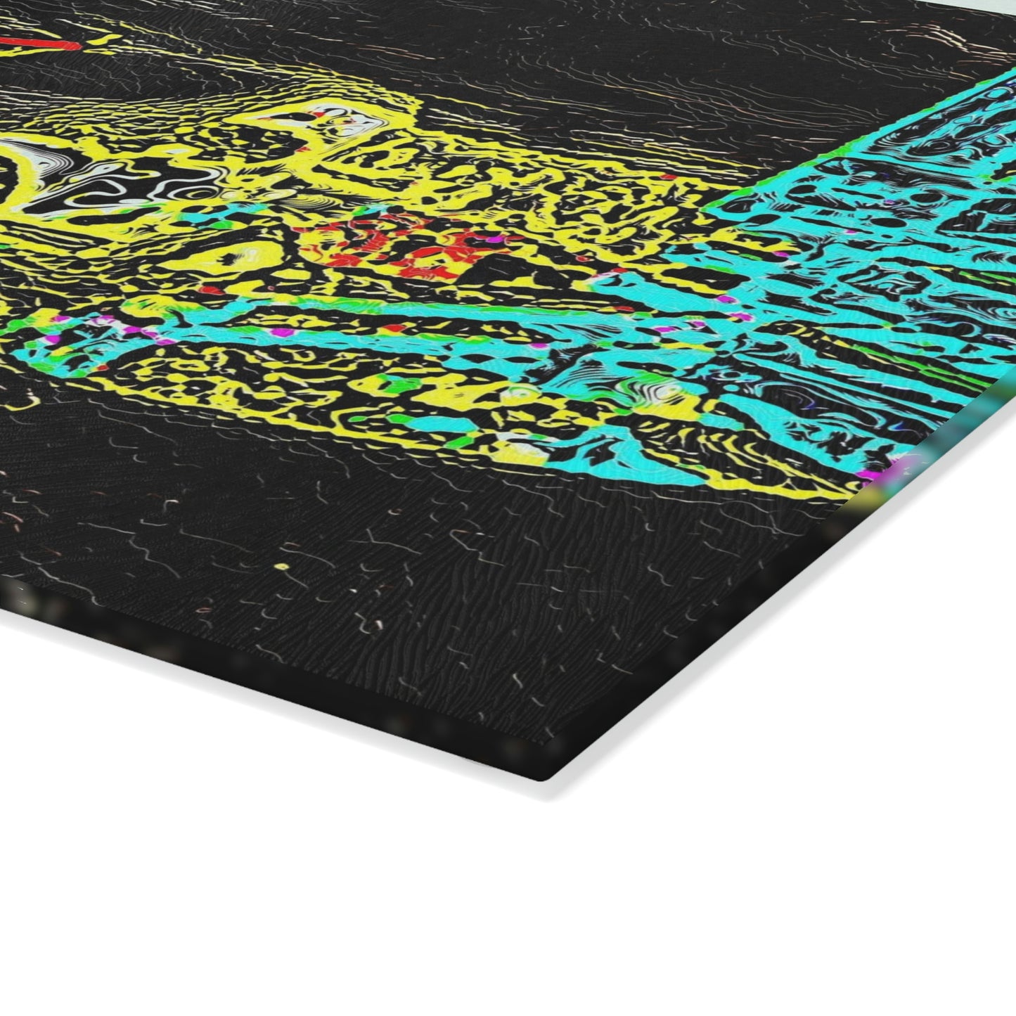 Glass Cutting Board ... "Snow Vehicle In Snow Storm At-Rest" ... Circa 12Mar23 ... Central Idaho ... 18-Hours Rendering Time: Original Works ...