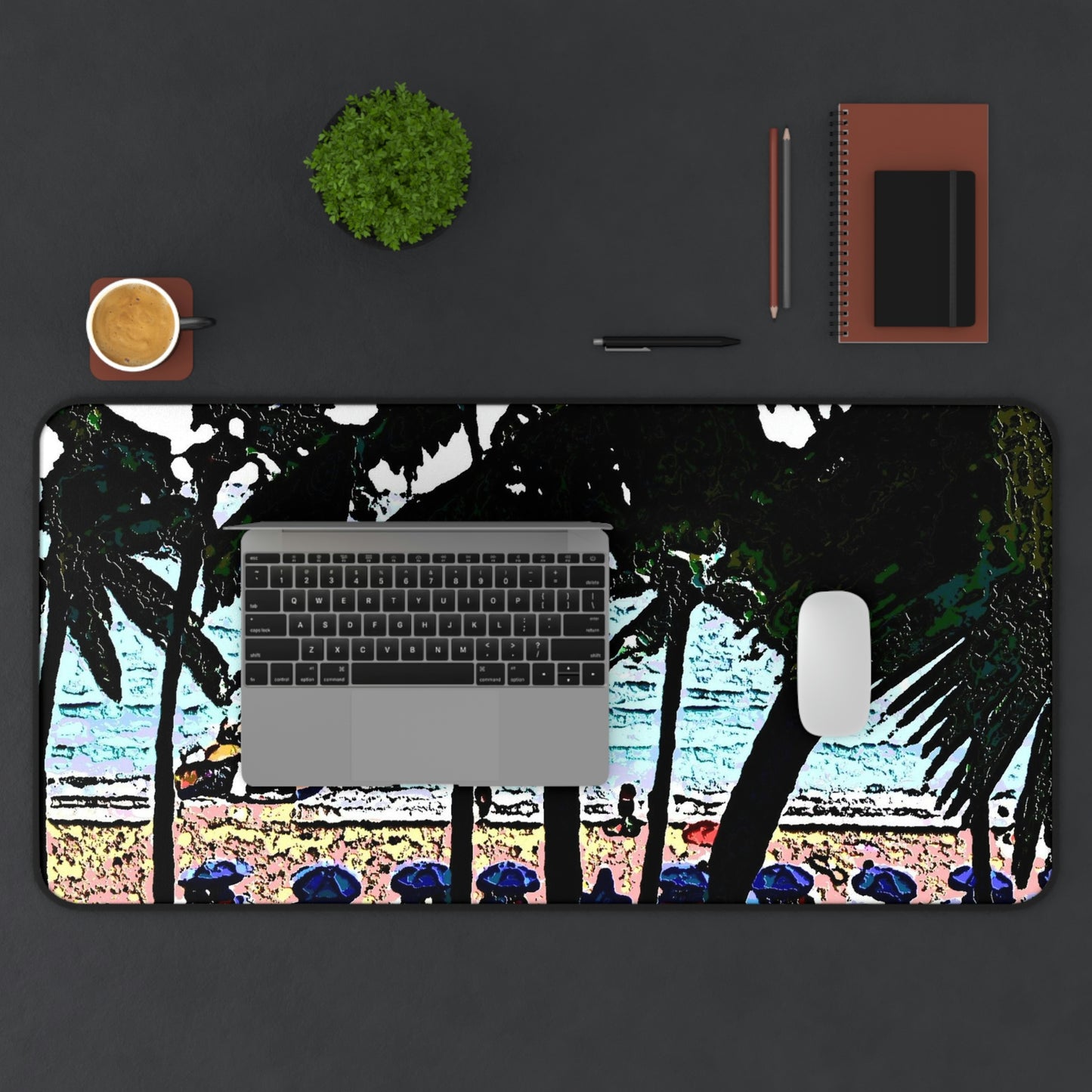 Desk Mat ... "A Beautiful Beach Amongst The Palms" ... The Outrigger Waikiki, Honolulu, Oahu ... Original Works ...