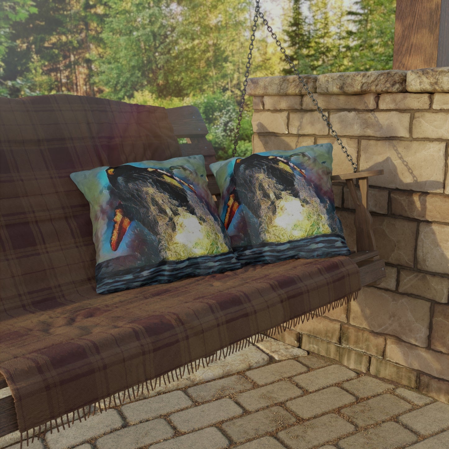 Outdoor Pillows ... An Extraordinary Humpback Breach ... 'With Explosive Energy' ... Family Archives (KPH) ... Circa: 21st Century. Maui, HI ... Original Works ...