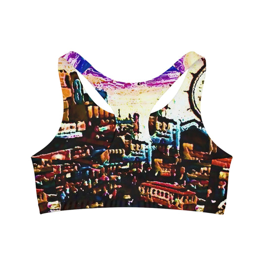 Seamless Sports Bra (AOP) ... "No.9 Fishermen's Grotto - Fishermen's Wharf, SF, California" ... Family Archives: 1970's ... Original Works ...