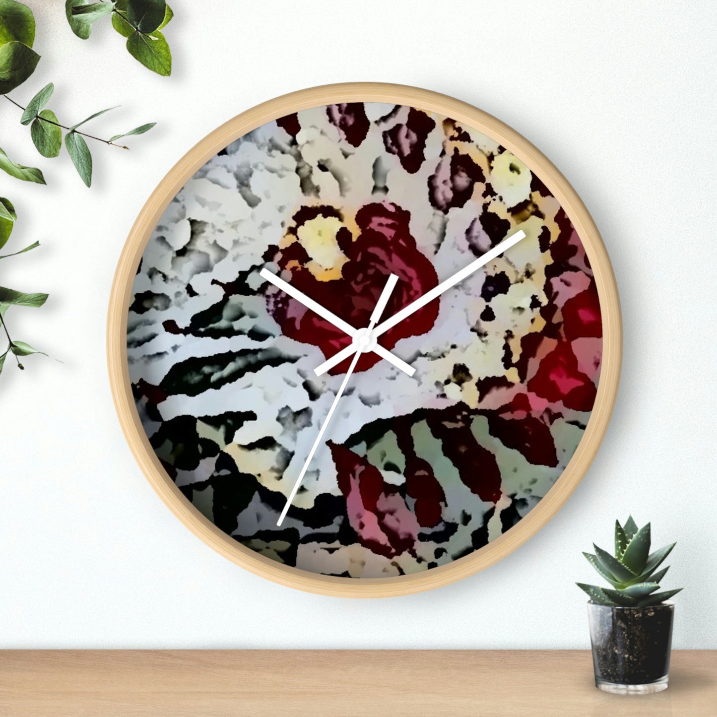 Wall clock ... "A Friendly Flower" ... Pointsettia 'Pointing' ... Original Works ... (Supplied Photograph) ...