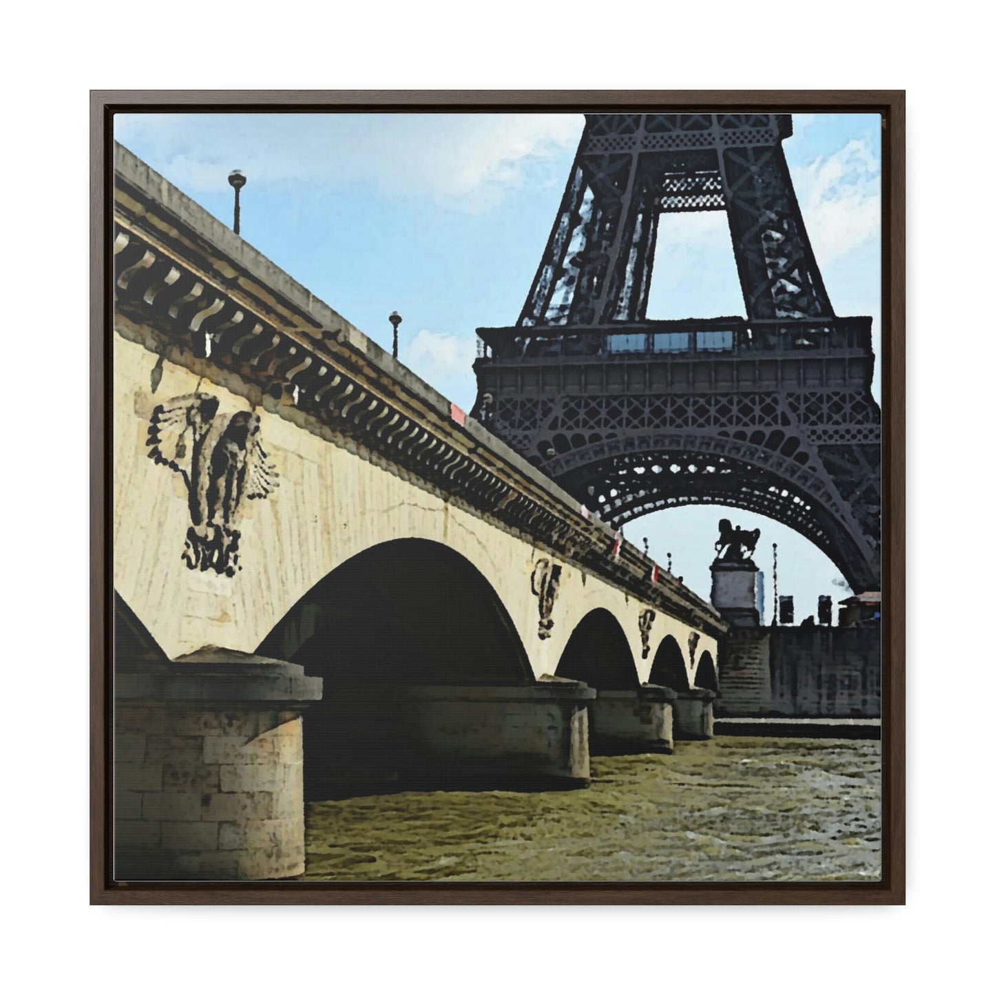 Gallery Canvas Wraps, Square Frame ...  Le Tour D'Eiffel ..."Along The Water" ... Barbara Joan Bonnell-Holt ... Le Voyage De Paris: 1972 ... Original Works ...