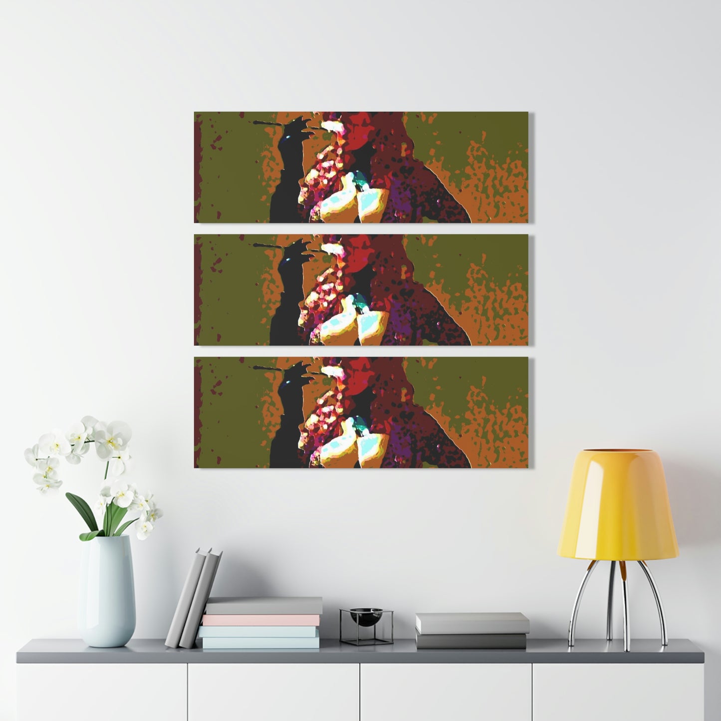 Acrylic Prints (Triptych) ...  A Colleague Overseas ... 'Enjoying A Fag' ... Original Works ... "April Fools 2023" ... Hot-Tranny-Smoke ...