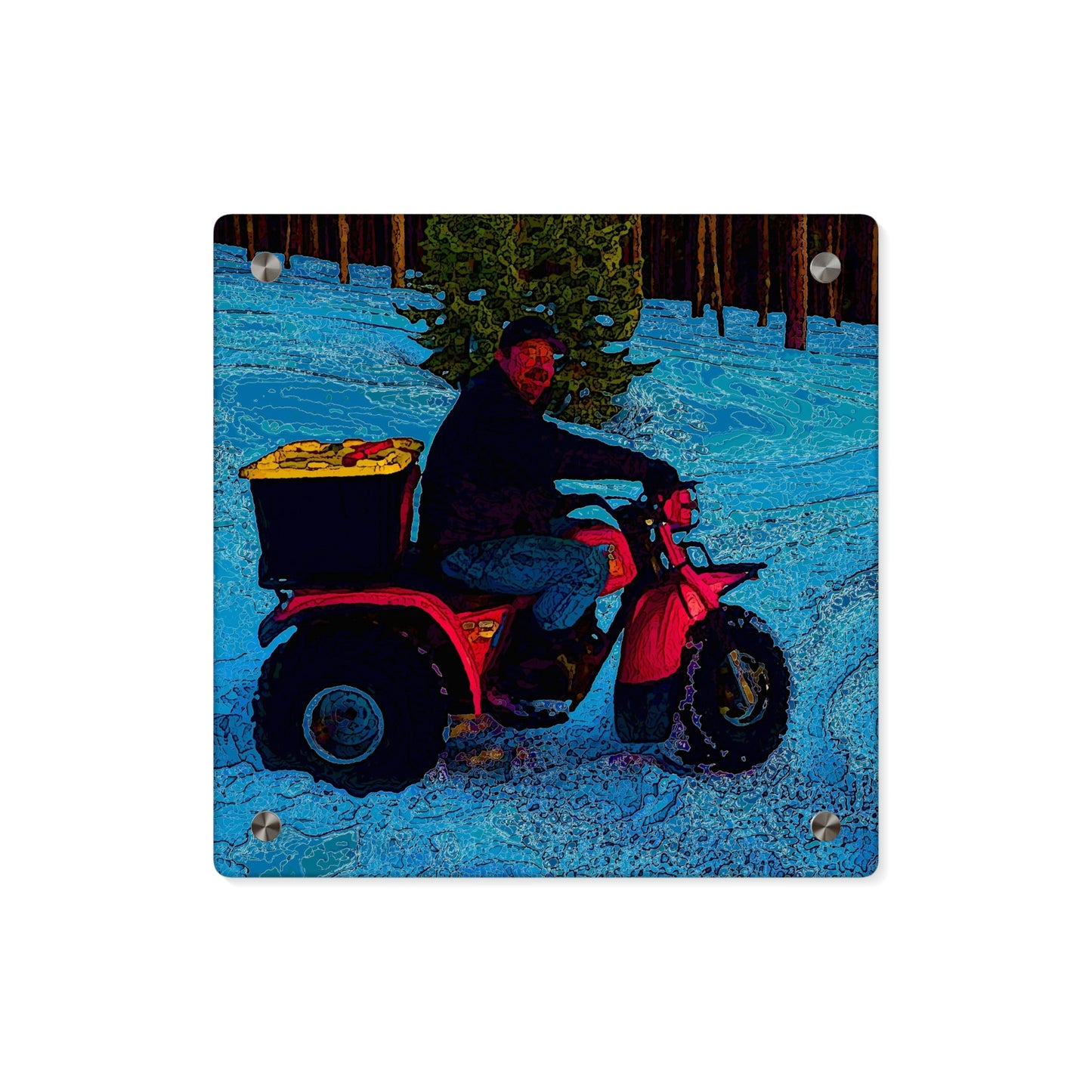 Acrylic Wall Art Panels ... There's 2-Wheelin ... There's 4-Wheelin ... 'And-Of-Course' ... "There's 3-Wheelin-In-The-Snow" ...  Original Works ...