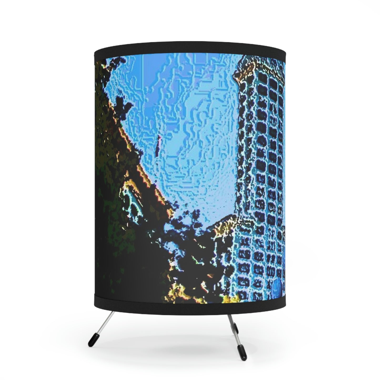 Tripod Lamp with High-Res Printed Shade, US\CA plug ...  Pioneer Square & Smith Tower ... 'That World Famous View' ... Colleague Supplied Photo ... Original Works ...