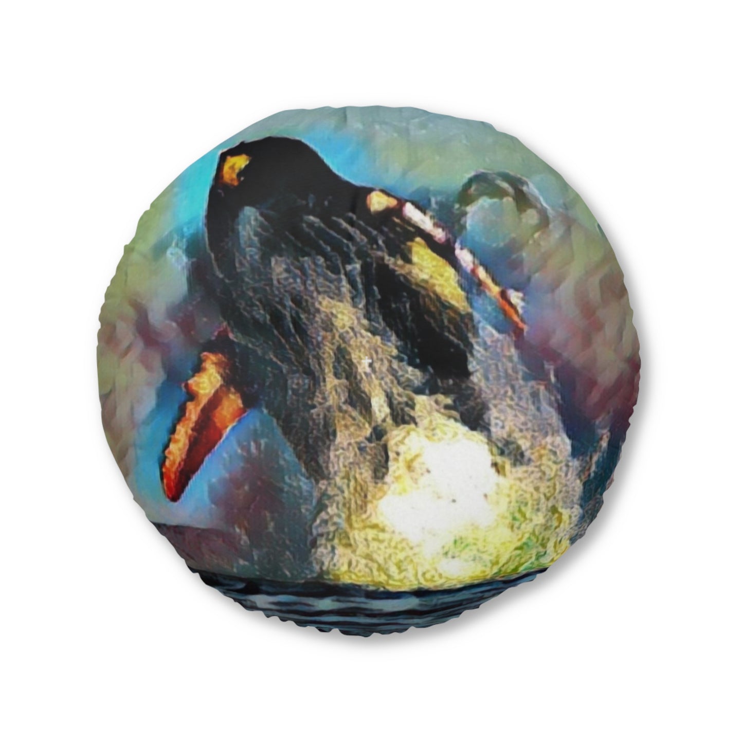 Tufted Floor Pillow, Round ... An Extraordinary Humpback Breach ... 'With Explosive Energy' ... Family Archives (KPH) ... Circa: 21st Century. Maui, HI ... Original Works ...