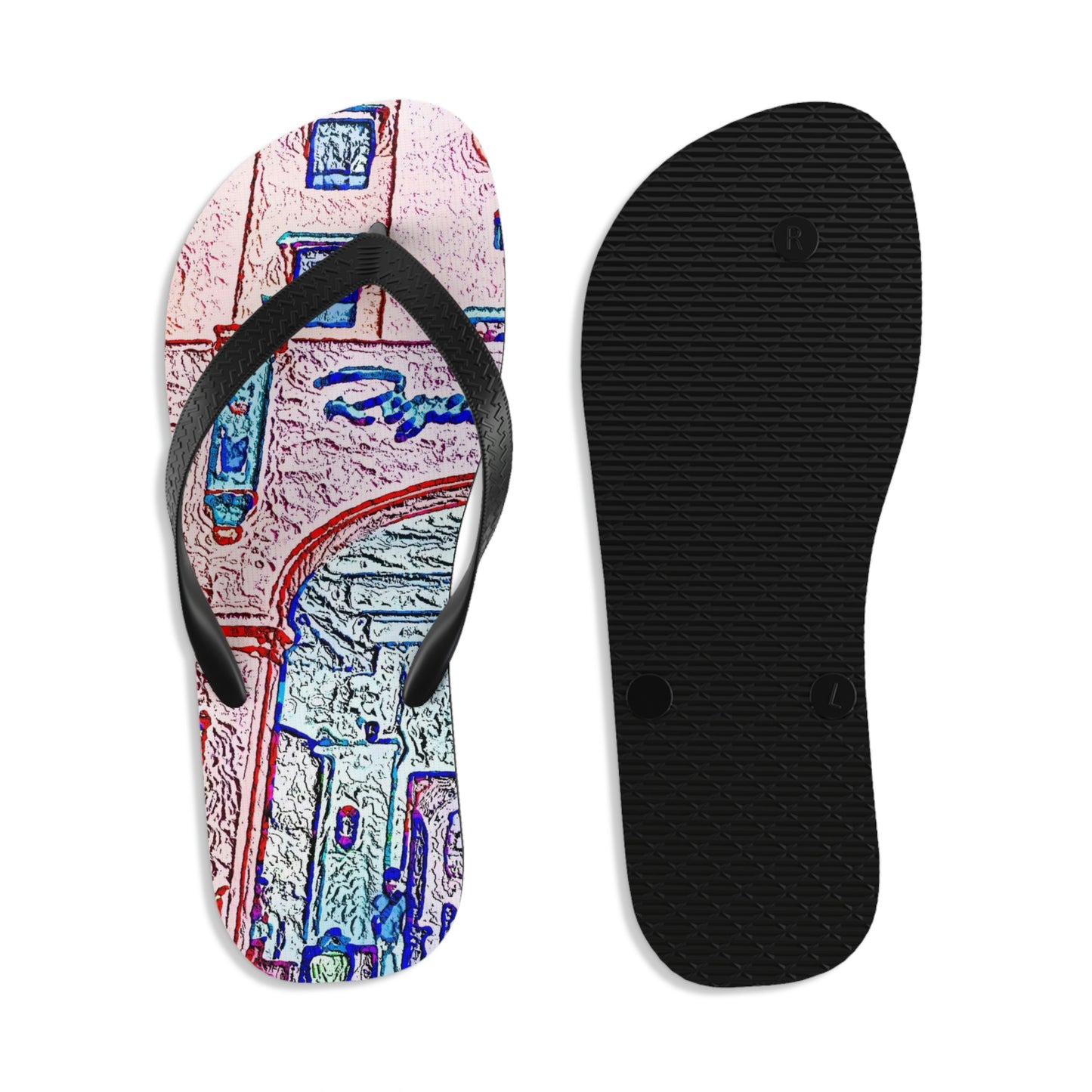 Unisex Flip-Flops ... "La Grande Entree" At: 'The Pink Palace' ... The Royal Hawai'ian ... Honolulu, HI ... '27Oct2014' ... Original Works ...
