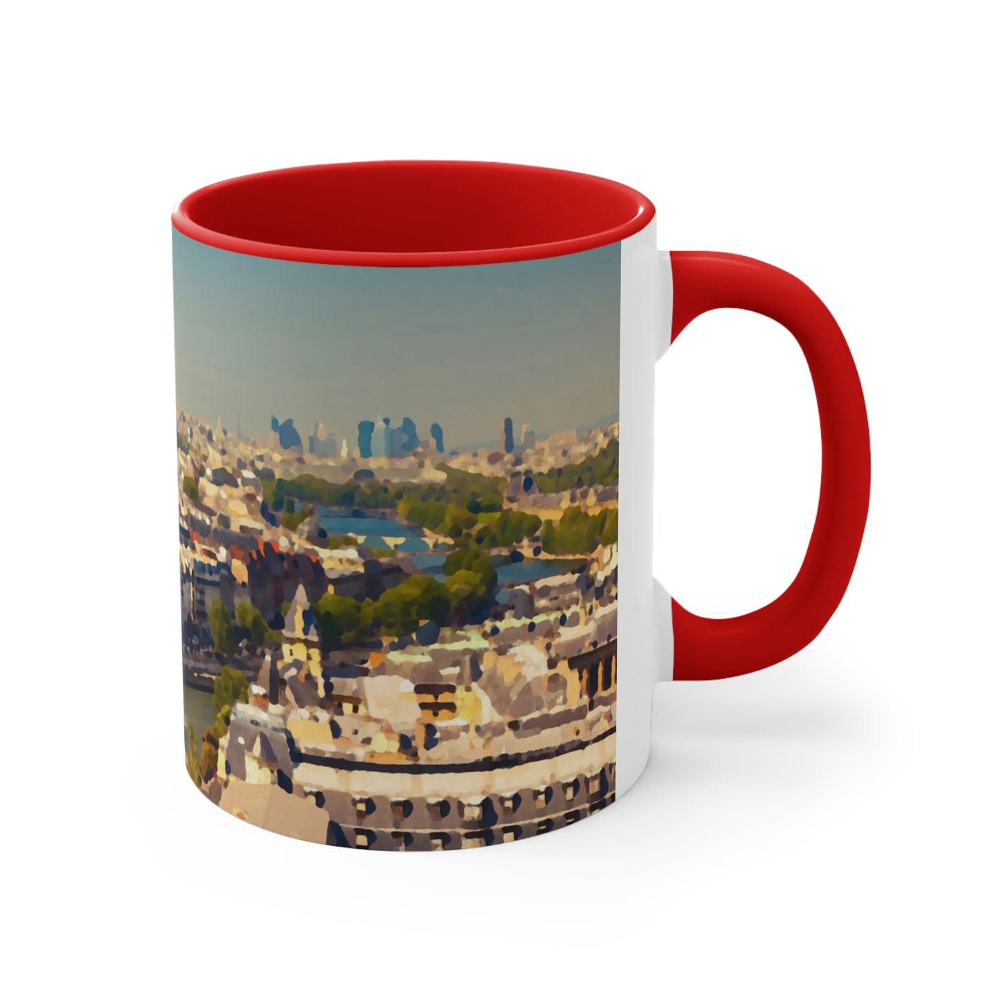 Accent Coffee Mug, 11oz ... Au Paris ... "Along The River Seine" ... Barbara Joan Bonnell-Holt: 1972 ... Original Works ...