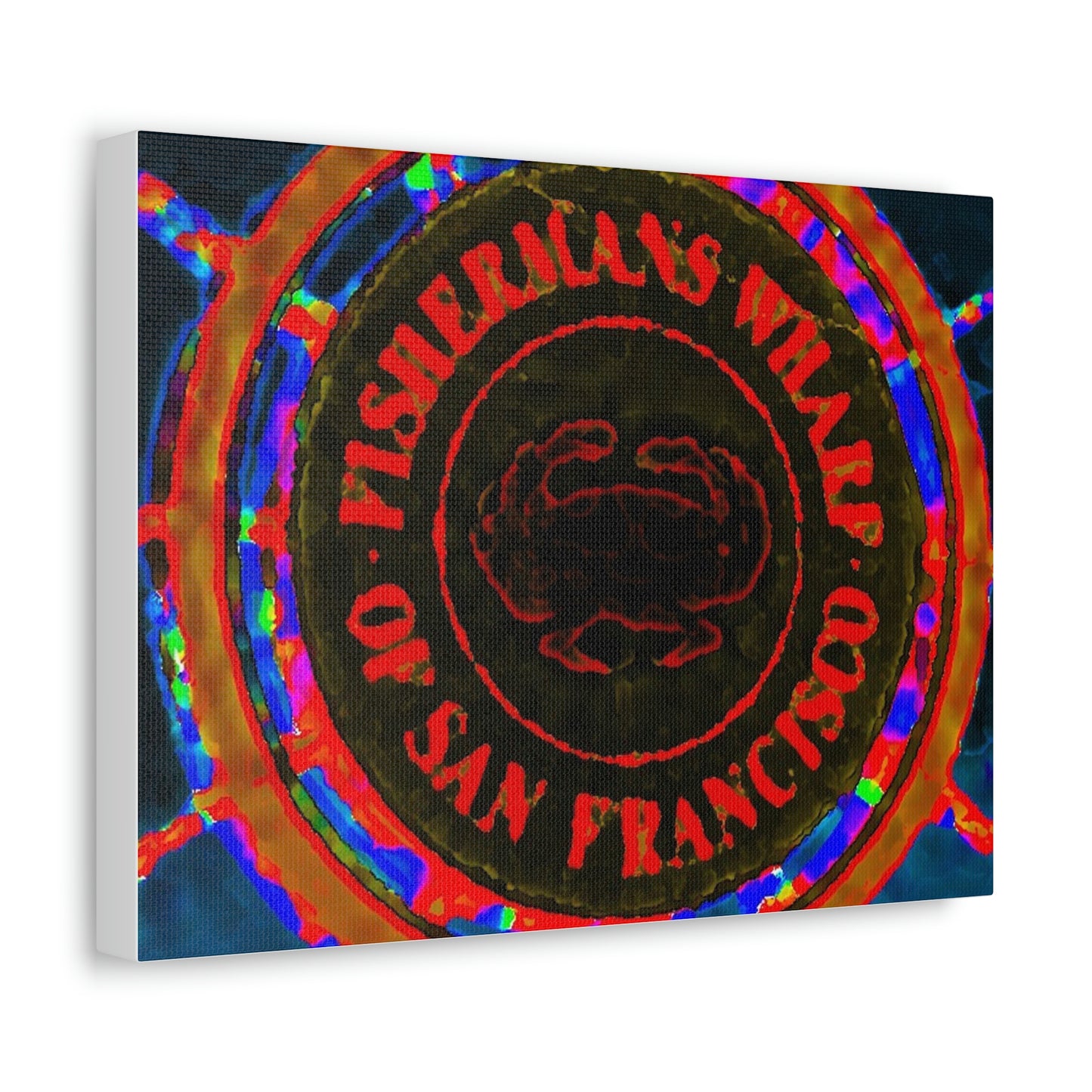 Satin Canvas, Stretched ... "No.9 Fishermen's Grotto - Fishermen's Wharf, SF, California" ... Family Archives: 1970's ... Original Works ...