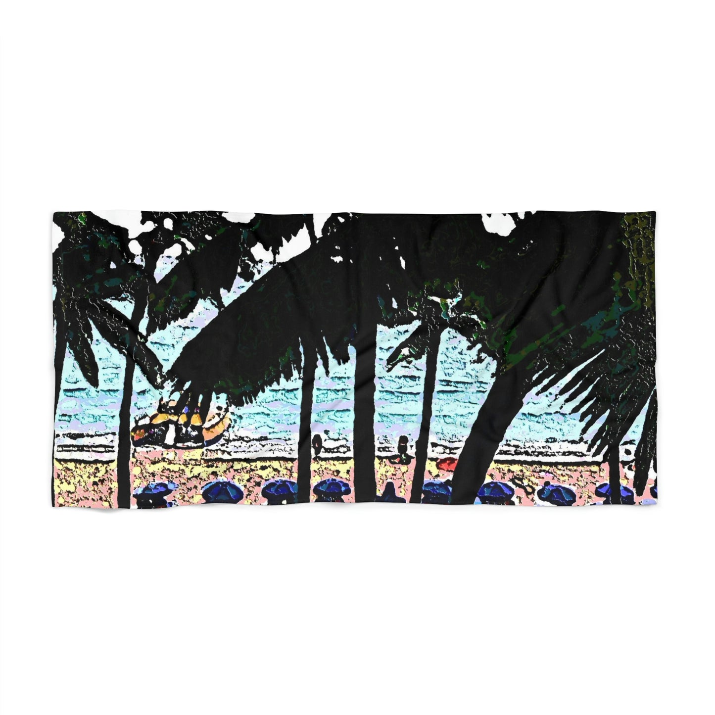 Beach Towel ... "A Beautiful Beach Amongst The Palms" ... The Outrigger Waikiki, Honolulu, Oahu ... Original Works ...