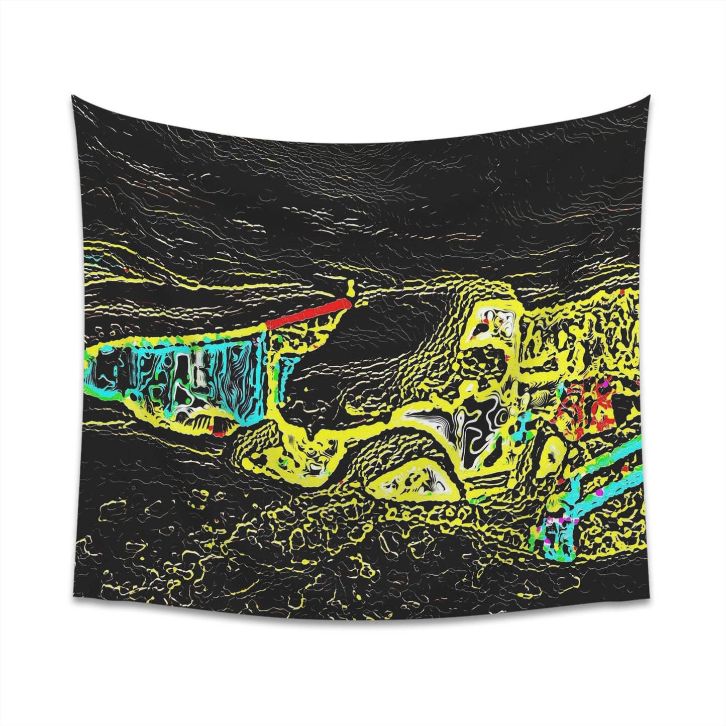 Printed Wall Tapestry ... "Snow Vehicle In Snow Storm At-Rest" ... Circa 12Mar23 ... Central Idaho ... 18-Hours Rendering Time: Original Works ...