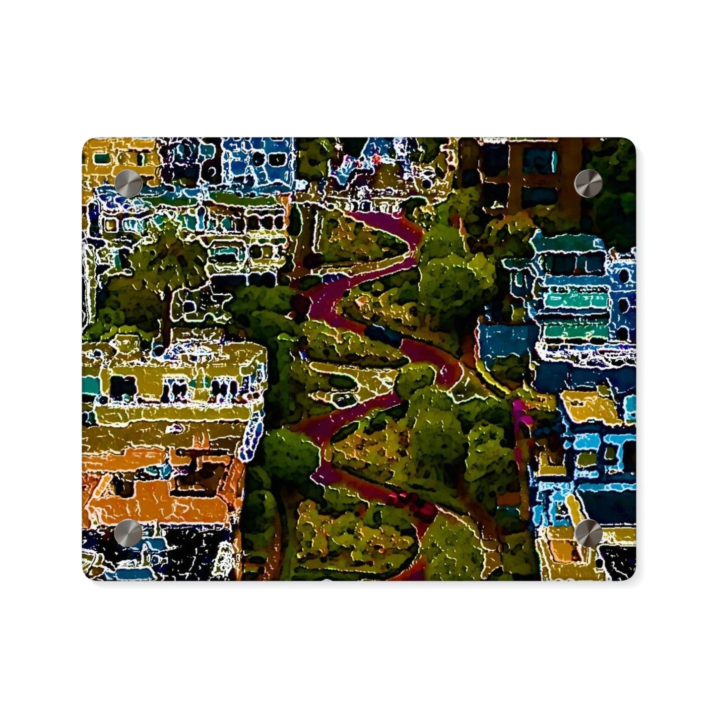 Acrylic Wall Art Panels ... A Crazy Street ... 'Eight Winding Curve-Switchbacks' ... "Lombard Street, San Francisco, CA' ... Family Archives: 1970's ... Original Works ...