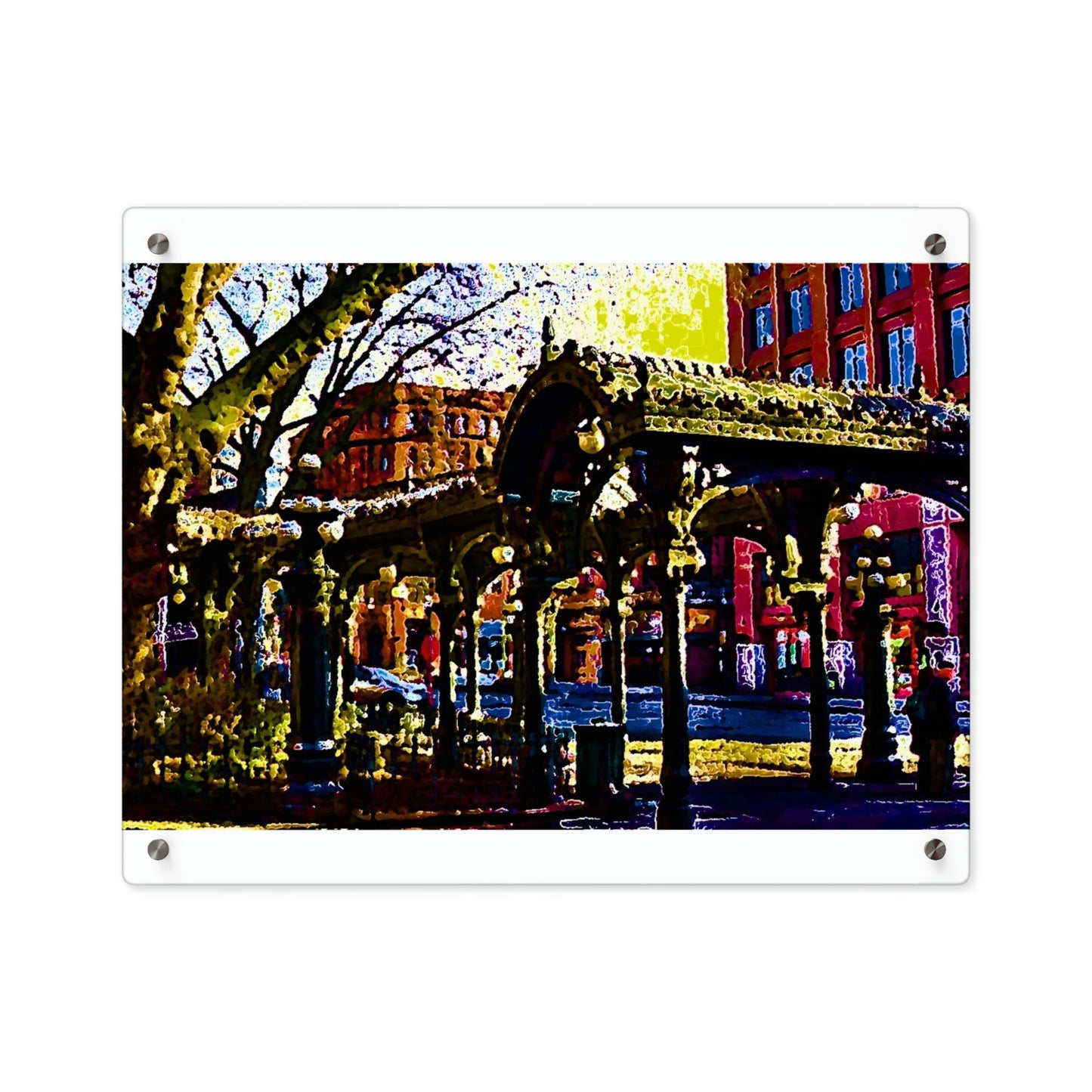 Acrylic Wall Art Panels ... A Very Fine Place To Meet ... To Catch The Bus ... 'To Find A Friend' .. Just-To-Hangout ... Dr FJHolt Base Photo ... Original Works ...