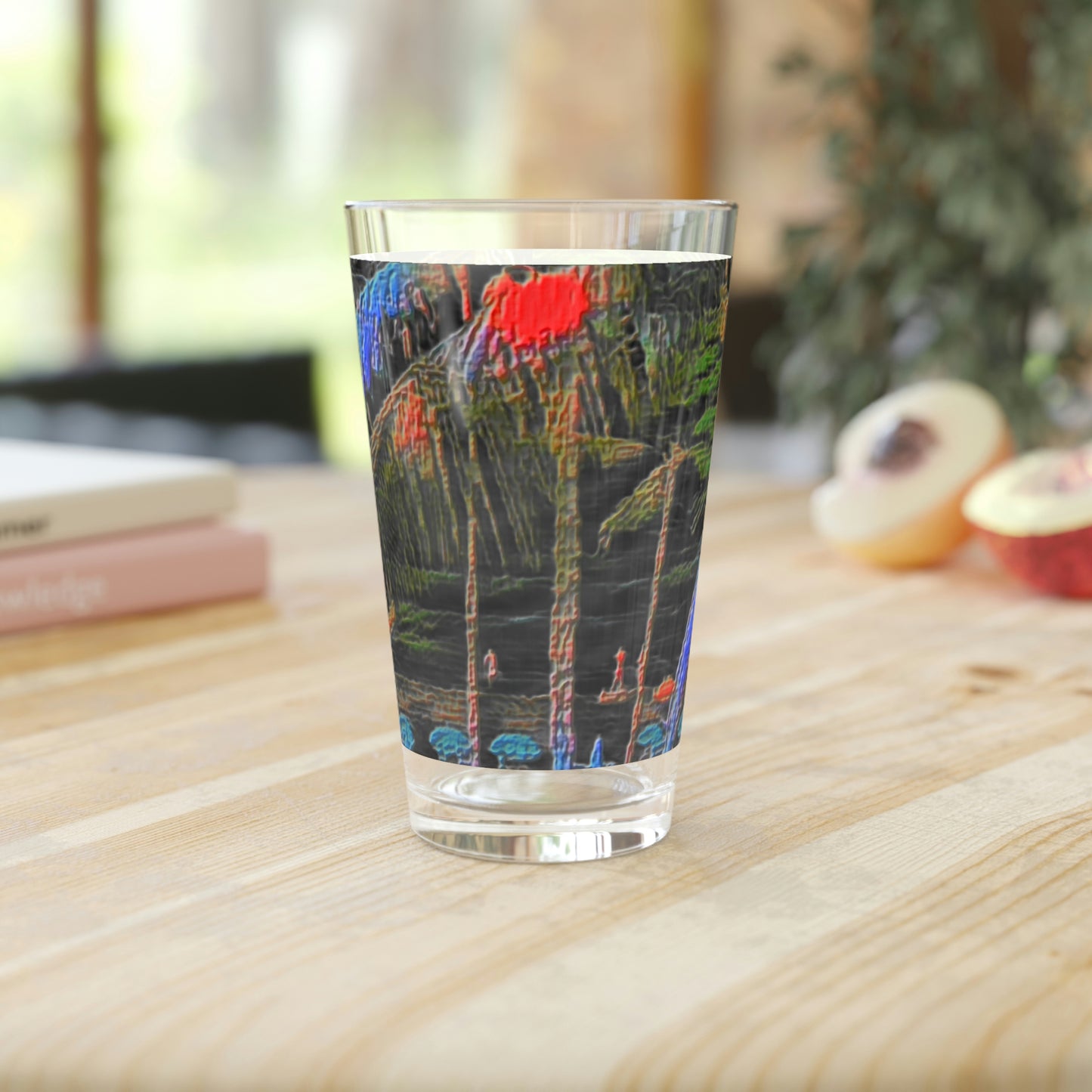 Pint Glass, 16oz ... "The Royal Hawai'ian: Waikiki Beach_Beach" ... Honolulu, HI ... Ocotber 2014 (Halloween) ... Original Works ...