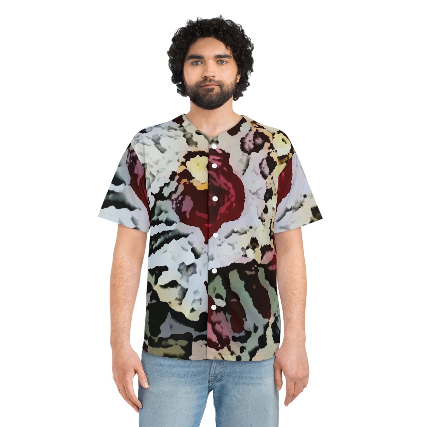 Men's Baseball Jersey ... "A Friendly Flower" ... Pointsettia 'Pointing' ... Original Works ... (Supplied Photograph) ...