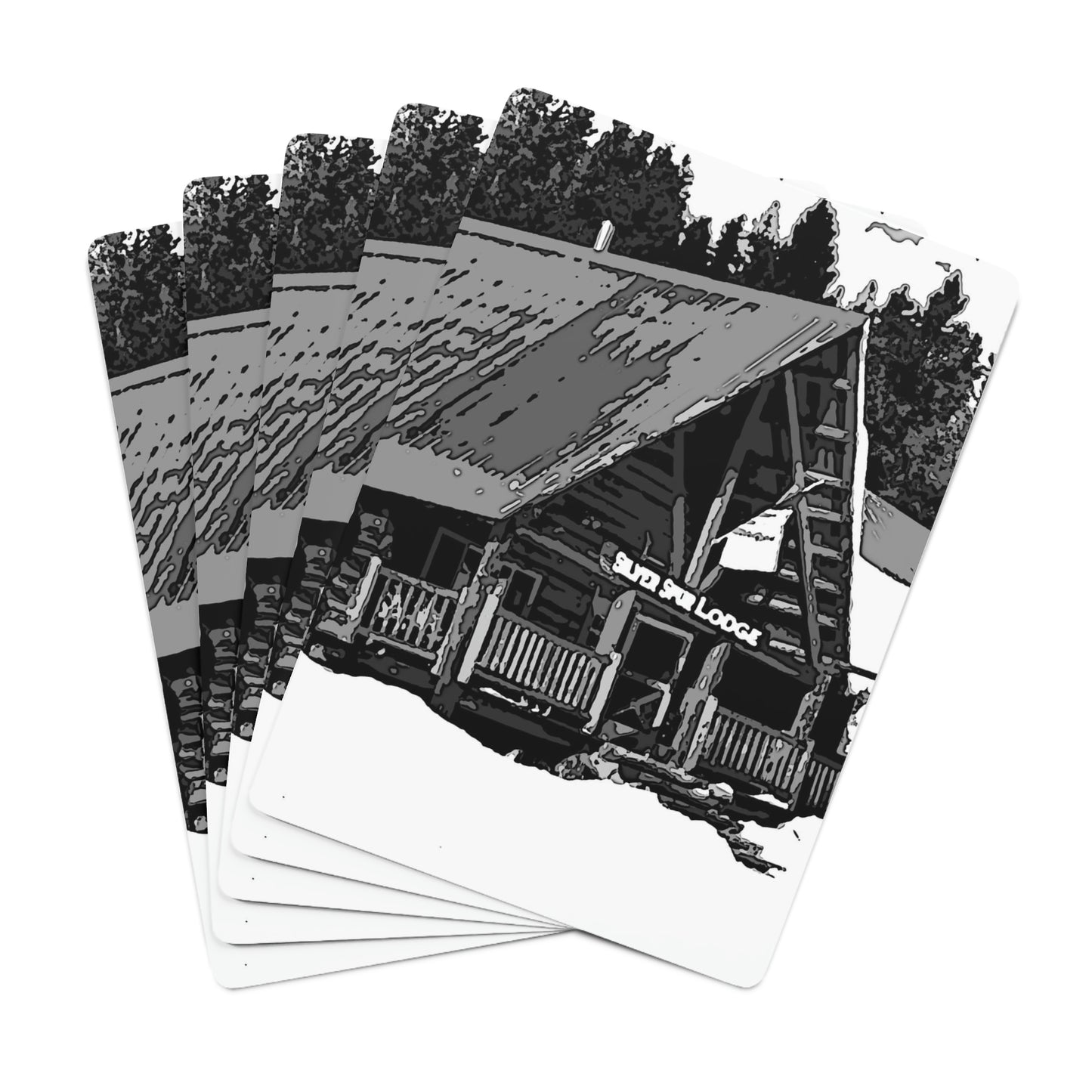 Custom Poker Cards ... A Beautiful Lodge & Back-Country Outfitter In A Mountain Town ... 'Dixie, Idaho, November 2022' ... Original Works ...