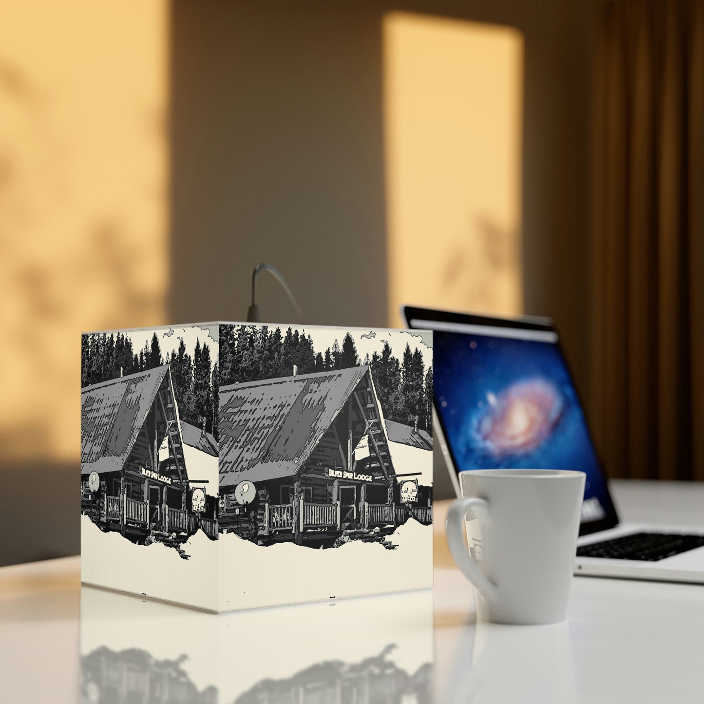 Light Cube Lamp ... A Beautiful Lodge & Back-Country Outfitter In A Mountain Town ... 'Dixie, Idaho, November 2022' ... Original Works ...