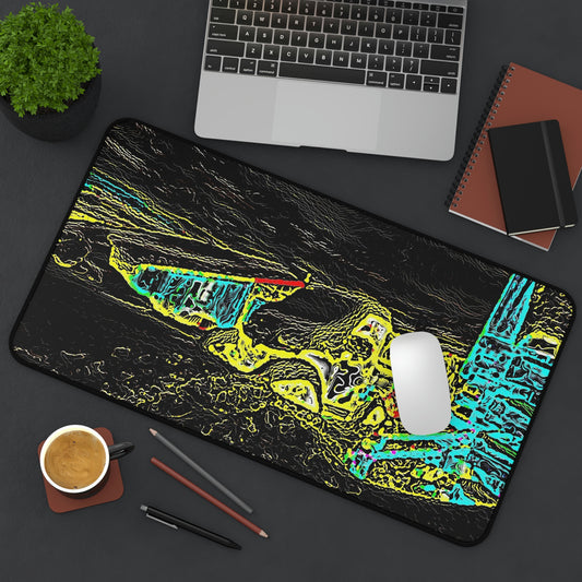 Desk Mat ... "Snow Vehicle In Snow Storm At-Rest" ... Circa 12Mar23 ... Central Idaho ... 18-Hours Rendering Time: Original Works ...