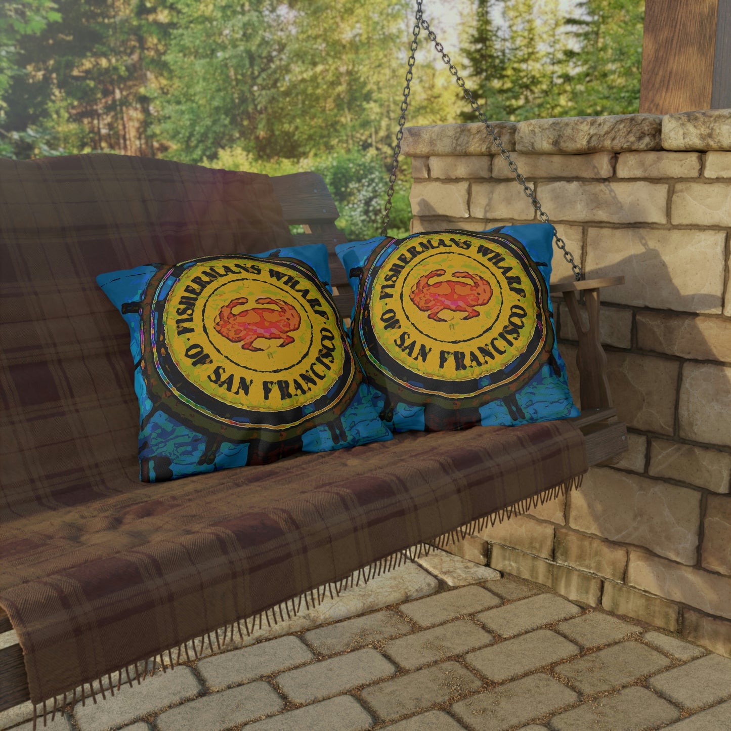 Outdoor Pillows ... "No.9 Fishermen's Grotto - Fishermen's Wharf, SF, California" ... Family Archives: 1970's ... Original Works ...