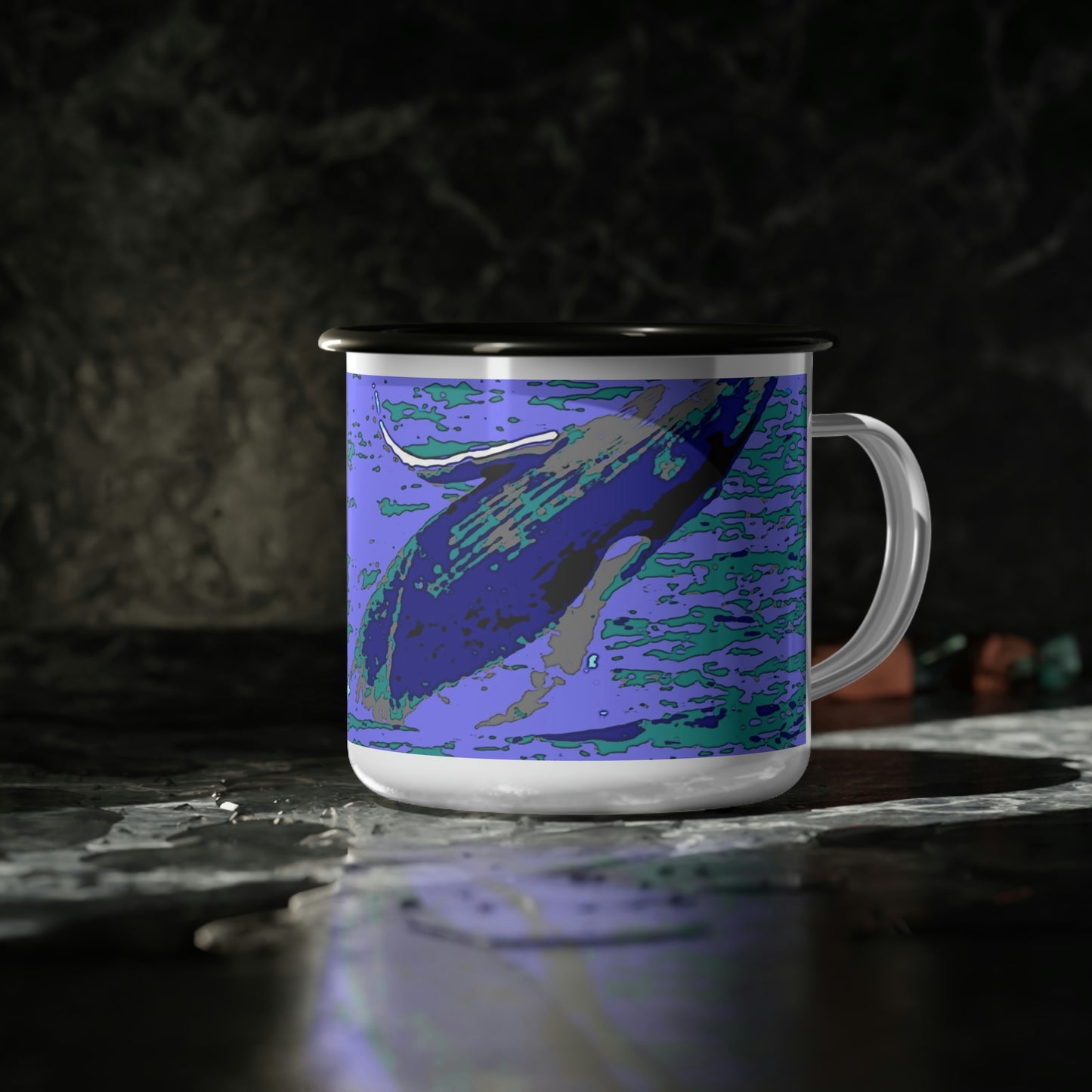 Enamel Camp Cup ... Baby Humpback Breaching ... Maui, HI: April 2022 ... "Family Archives: KPH" ... Original Works ...