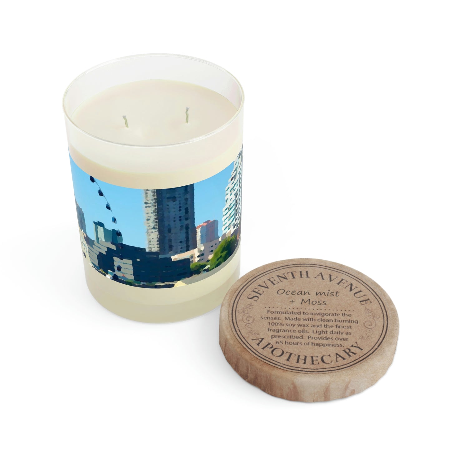 Scented Candle - Full Glass, 11oz ... That Classic Wheel ... 'Seattle's Wheel' ... & Old Classic Waterside Vendors ...  'Family Archives' ... Original Works ...