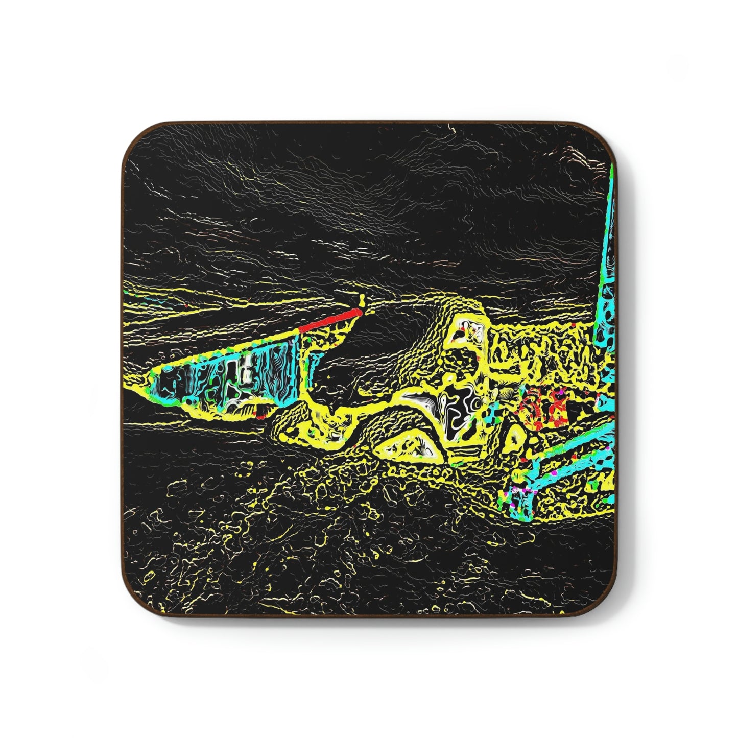Hardboard Back Coaster ... "Snow Vehicle In Snow Storm At-Rest" ... Circa 12Mar23 ... Central Idaho ... 18-Hours Rendering Time: Original Works ...