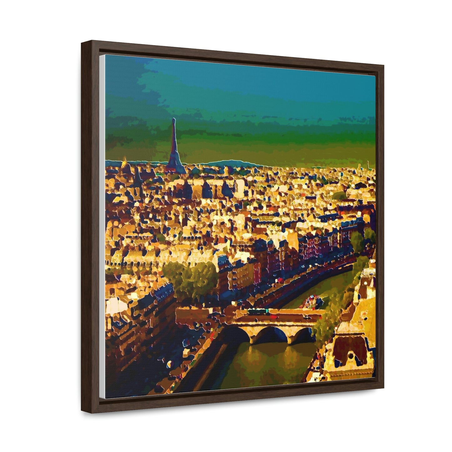 Gallery Canvas Wraps, Square Frame ... Au Paris ... "Along The River Seine" ... Barbara Joan Bonnel-Holt: 1972 ... Original Works ...