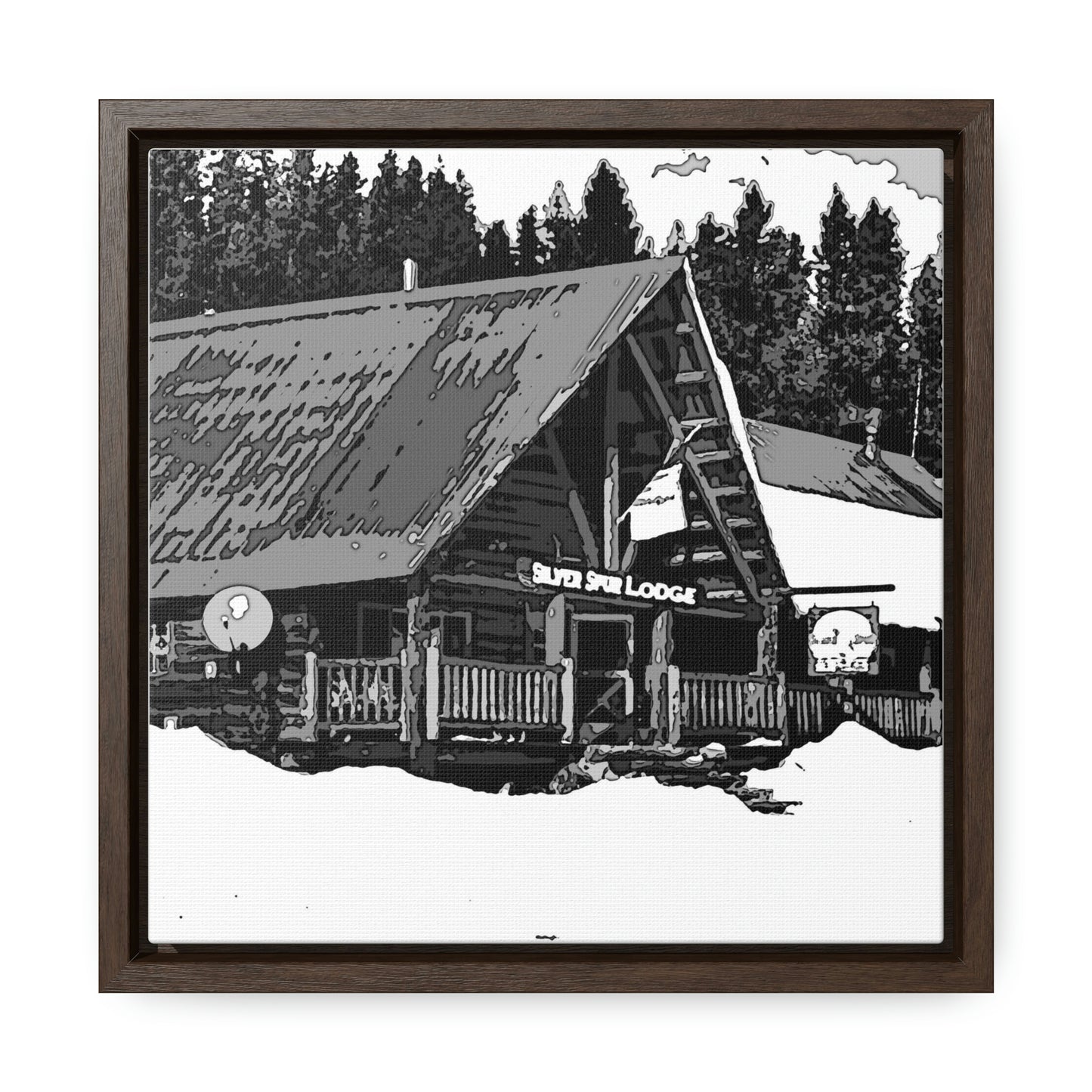 Gallery Canvas Wraps, Square Frame ... A Beautiful Lodge & Back-Country Outfitter In A Mountain Town ... 'Dixie, Idaho, November 2022' ... Original Works ...