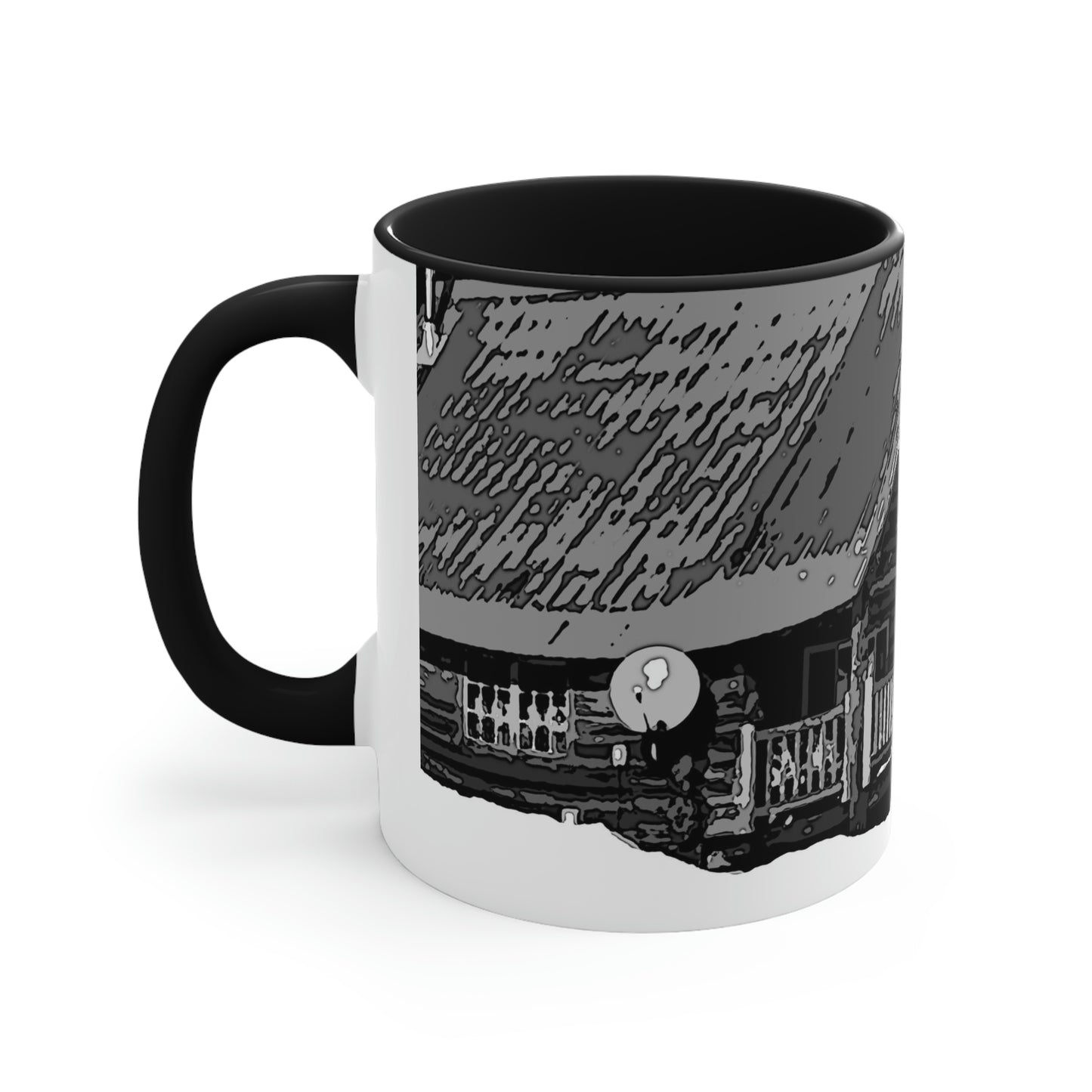 Accent Coffee Mug, 11oz ... A Beautiful Lodge & Back-Country Outfitter In A Mountain Town ... 'Dixie, Idaho, November 2022' ... Original Works ...