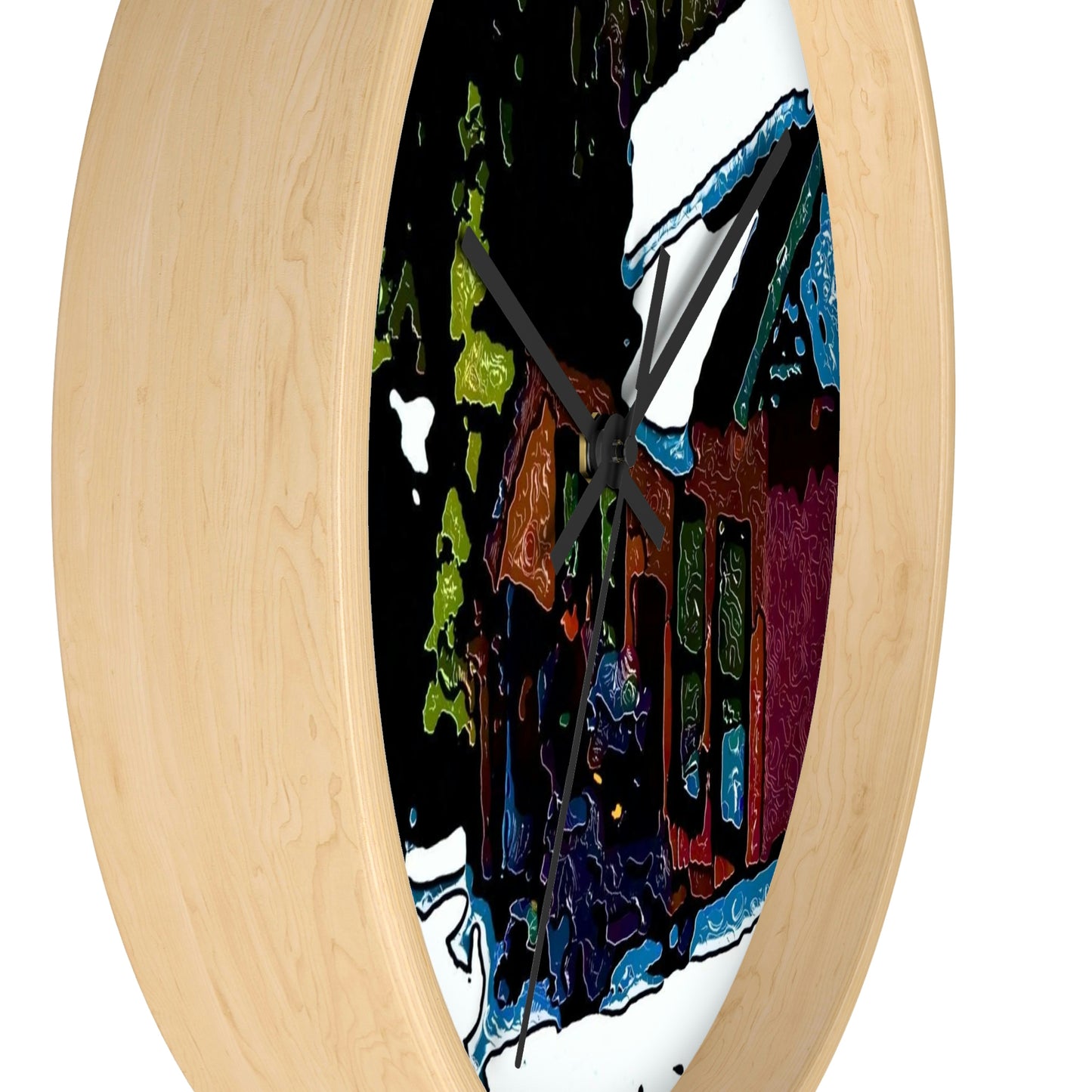 Wall clock ... "A Rider Passeth-Through-It" ... Colors Galore & A Bit Of Impressionism ... Original Works. Winter 2021. Central Idaho. Rendering Time: 12 Hours ...