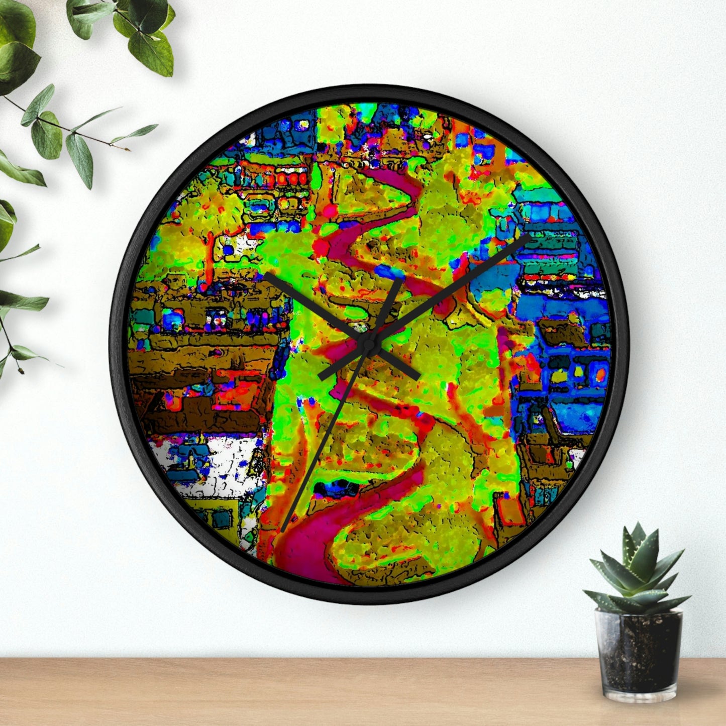 Wall clock ... A Crazy Street ... 'Eight Winding Curve-Switchbacks' ... "Lombard Street, San Francisco, CA' ... Family Archives: 1970's ... Original Works ...