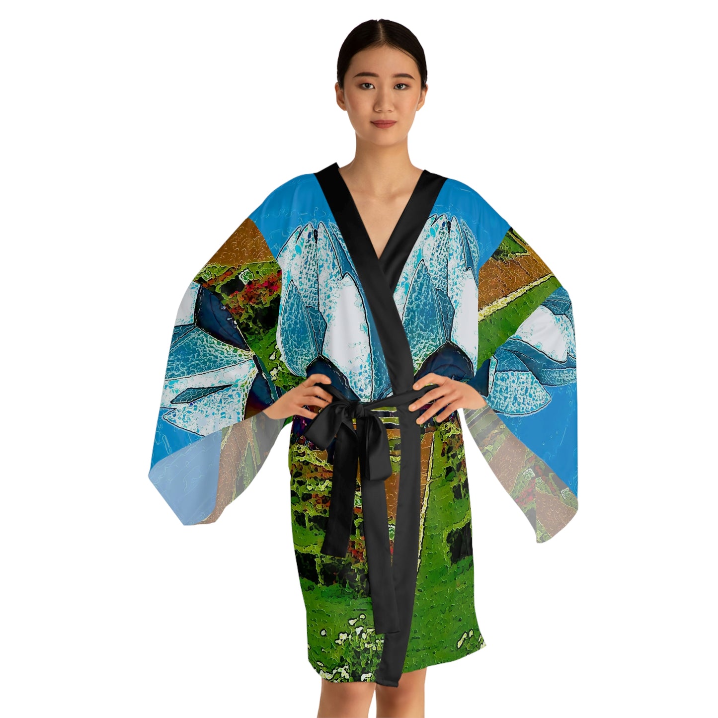 Long Sleeve Kimono Robe ... 'Bahai'i House-Of-Worship' ... "Lotus Temple: Delhi, India, 2008" ... Original Works ...