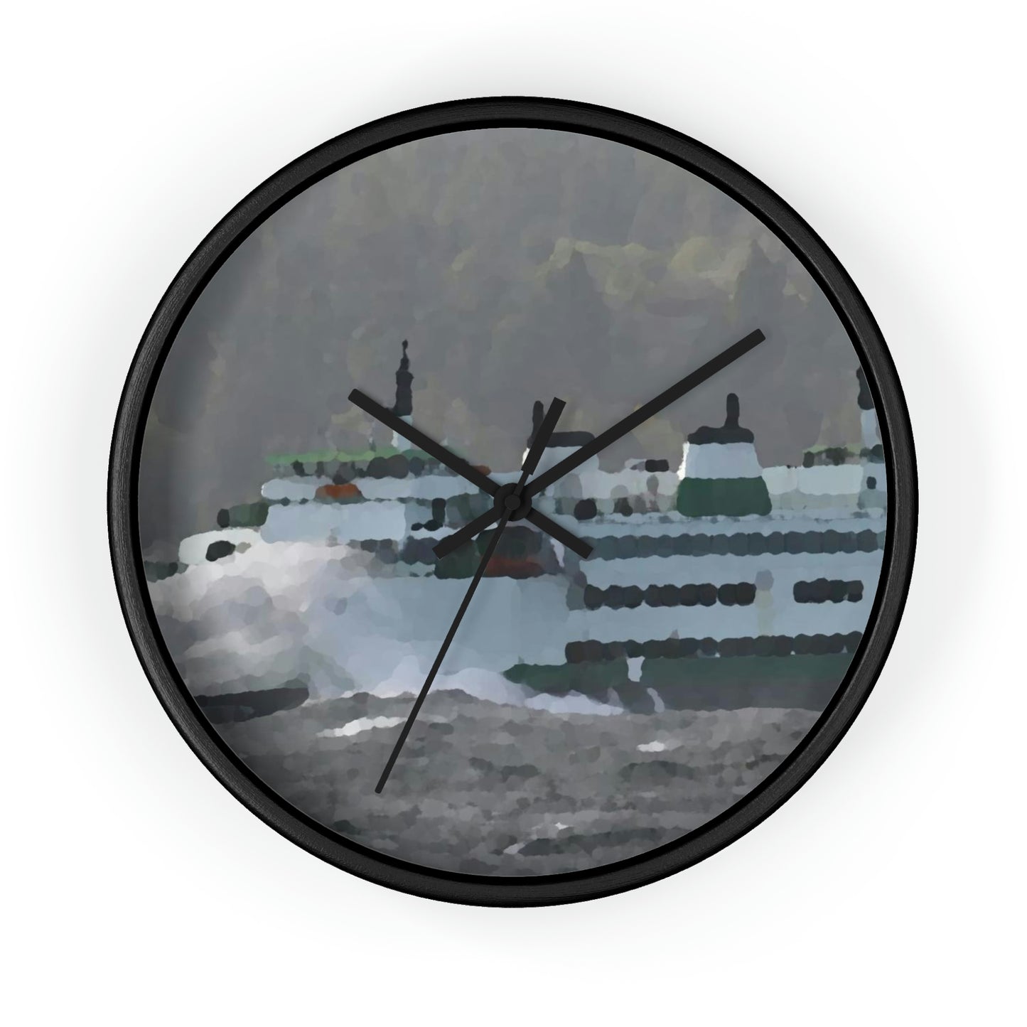 Wall clock ... WADOT Ferry Crossing ... "A Very Rough Day" ... Mulkiteo Route ... Family Archives ... Early 1990's' ... Original Works ...