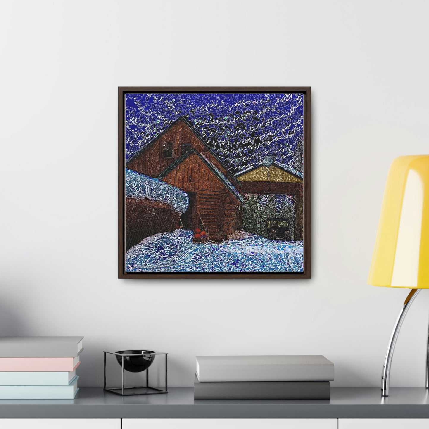 Gallery Canvas Wraps, Square Frame ... A Litle Bit Of Color ...  A Little Bit Of Van Gogh ... A Little Bit Of Vertigo ... "And Away You Go With The Snow .." Original Works: Rendering Time: 16 Hours ...