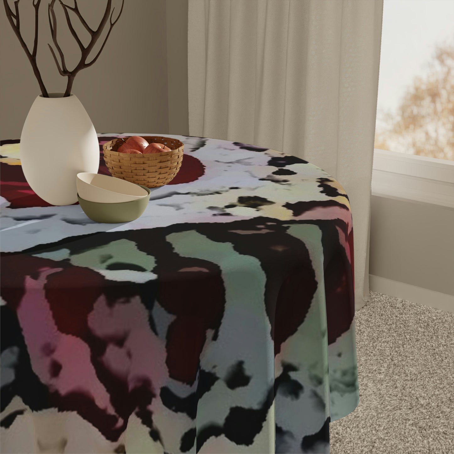 Tablecloth ... "A Friendly Flower" ... Pointsettia 'Pointing' ... Original Works ... (Supplied Photograph) ...