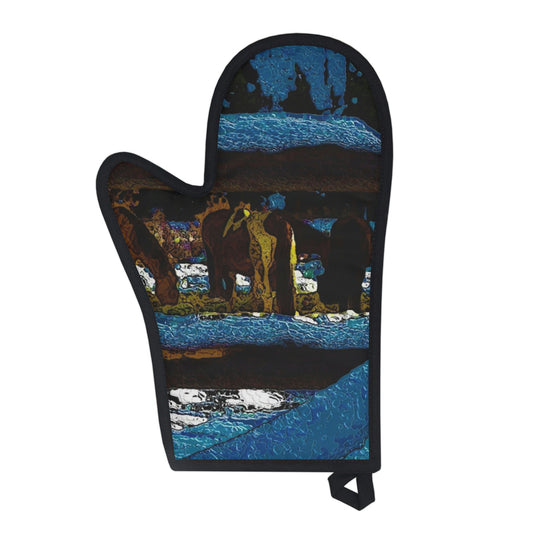 Oven Glove ...  A Horse ... A Saddle ...  Foraging Through The Snow ...  An_Asses 'Cry' ... Central Idaho, November 2022 ...  Original Works ..