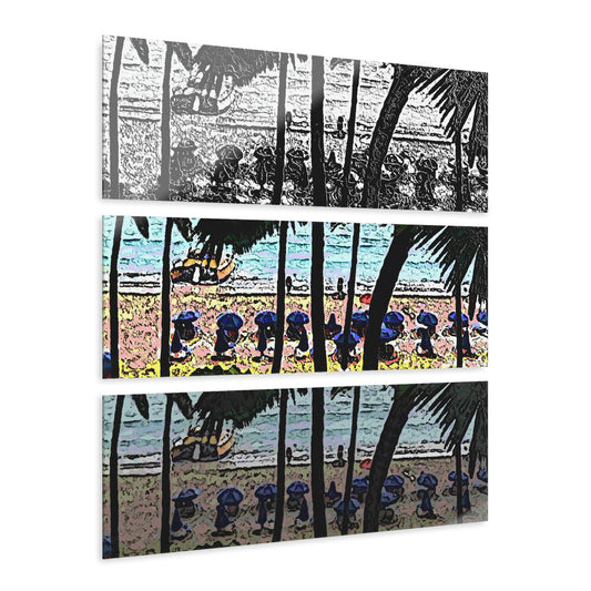 Acrylic Prints (Triptych) ... "A Beautiful Beach Amongst The Palms" ... The Outrigger Waikiki, Honolulu, Oahu ... Original Works ...