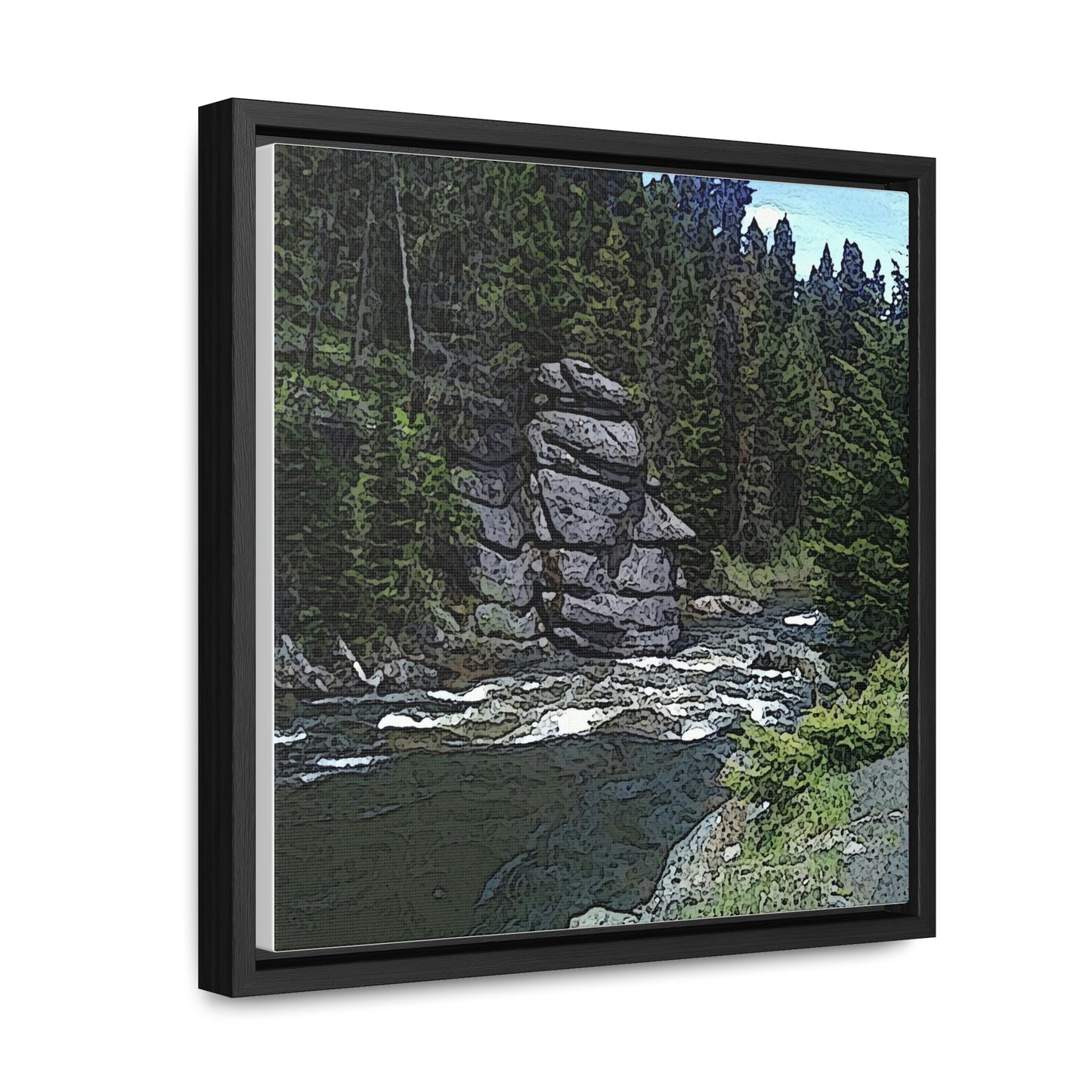 Gallery Canvas Wraps, Square Frame ...  "I Am Innocent" ... Tricky-Dick Immortalized ... Nixon Rock: Along The River ... Central Idaho, Summer 2020 ... Original Works ...