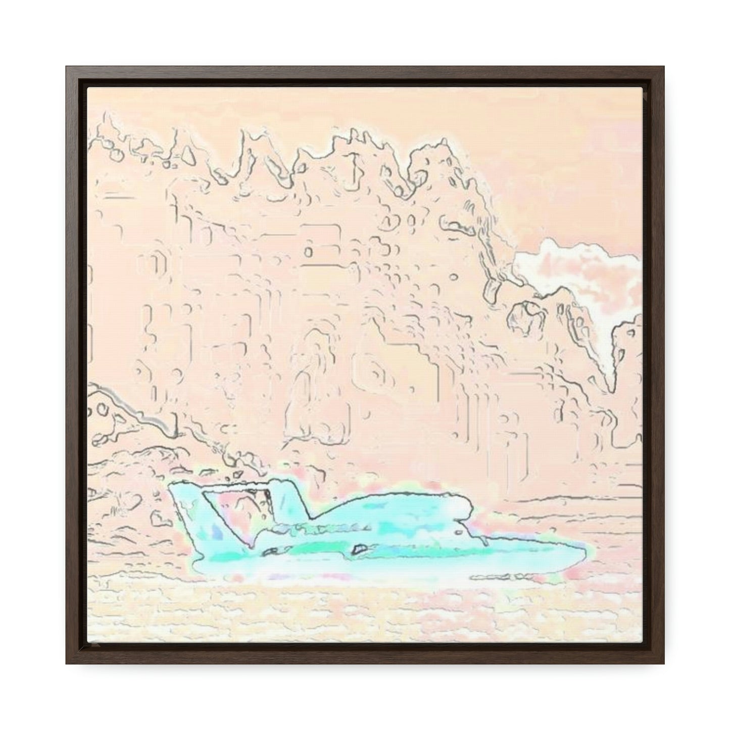 Gallery Canvas Wraps, Square Frame ...  Seattle Columbia Cup On Lake Washington ... "Dave Wilcox Heads For The Win" ... Associate Gift-Photo ... Original Works ...