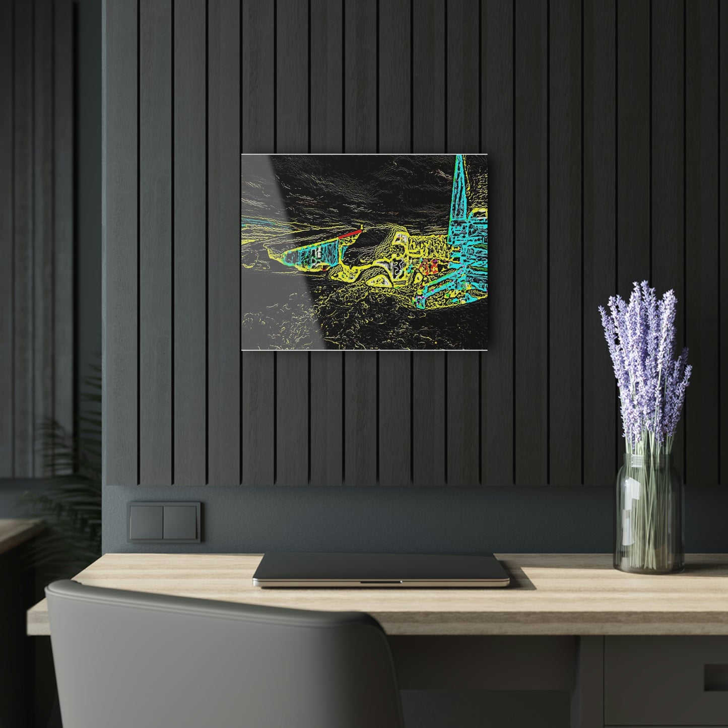 Acrylic Prints (French Cleat Hanging) ... "Snow Vehicle In Snow Storm At-Rest" ... Circa 12Mar23 ... Central Idaho ... 18-Hours Rendering Time: Original Works ...
