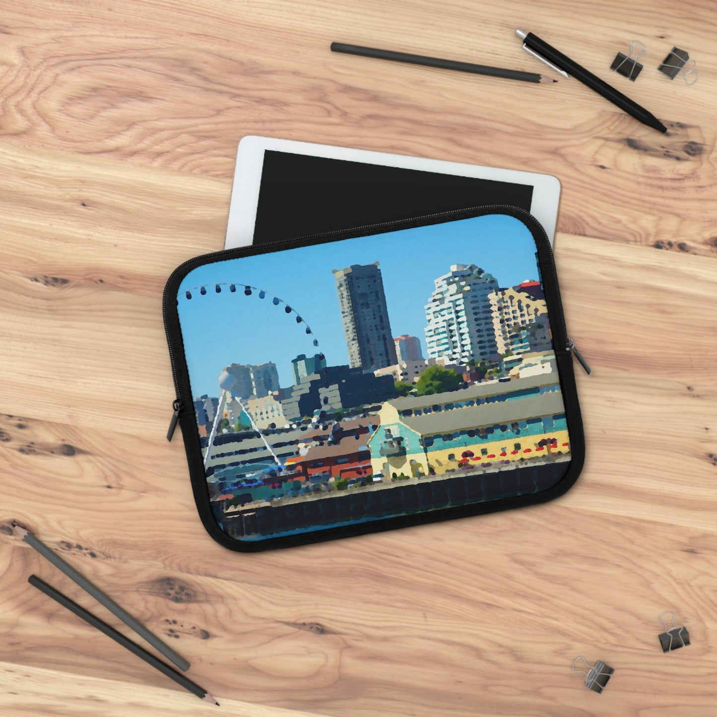 Laptop Sleeve ... That Classic Wheel ... 'Seattle's Wheel' ... & Old Classic Waterside Vendors ...  'Family Archives' ... Original Works ...